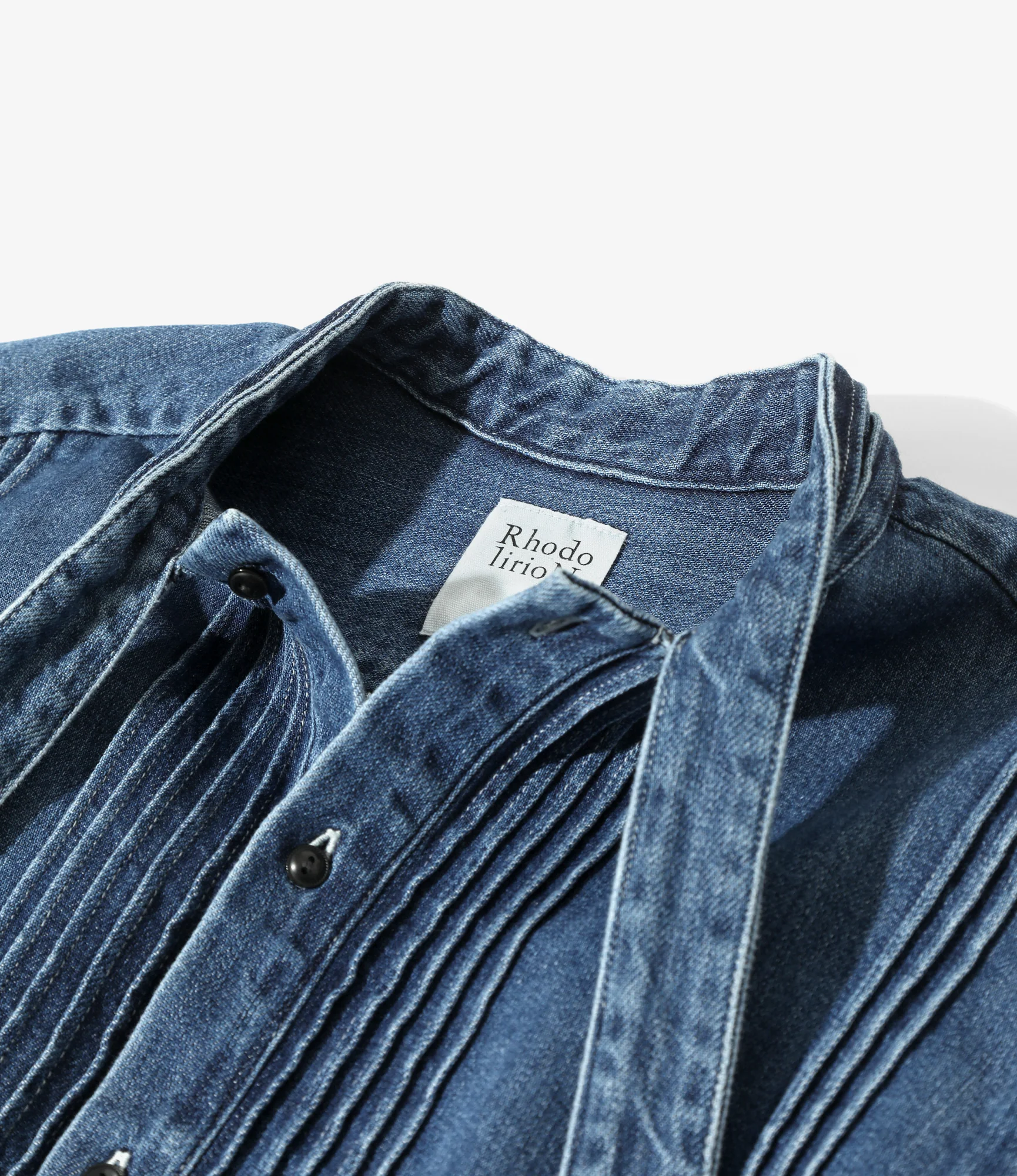 Ribbon Tie Blouse - Indigo - Denim