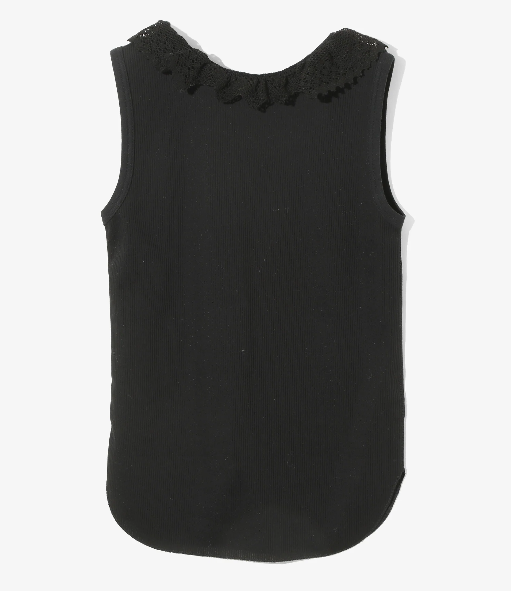 Ribbed Lace Tank Top - Black 3 Ribbed Lace Tank Top - Black
