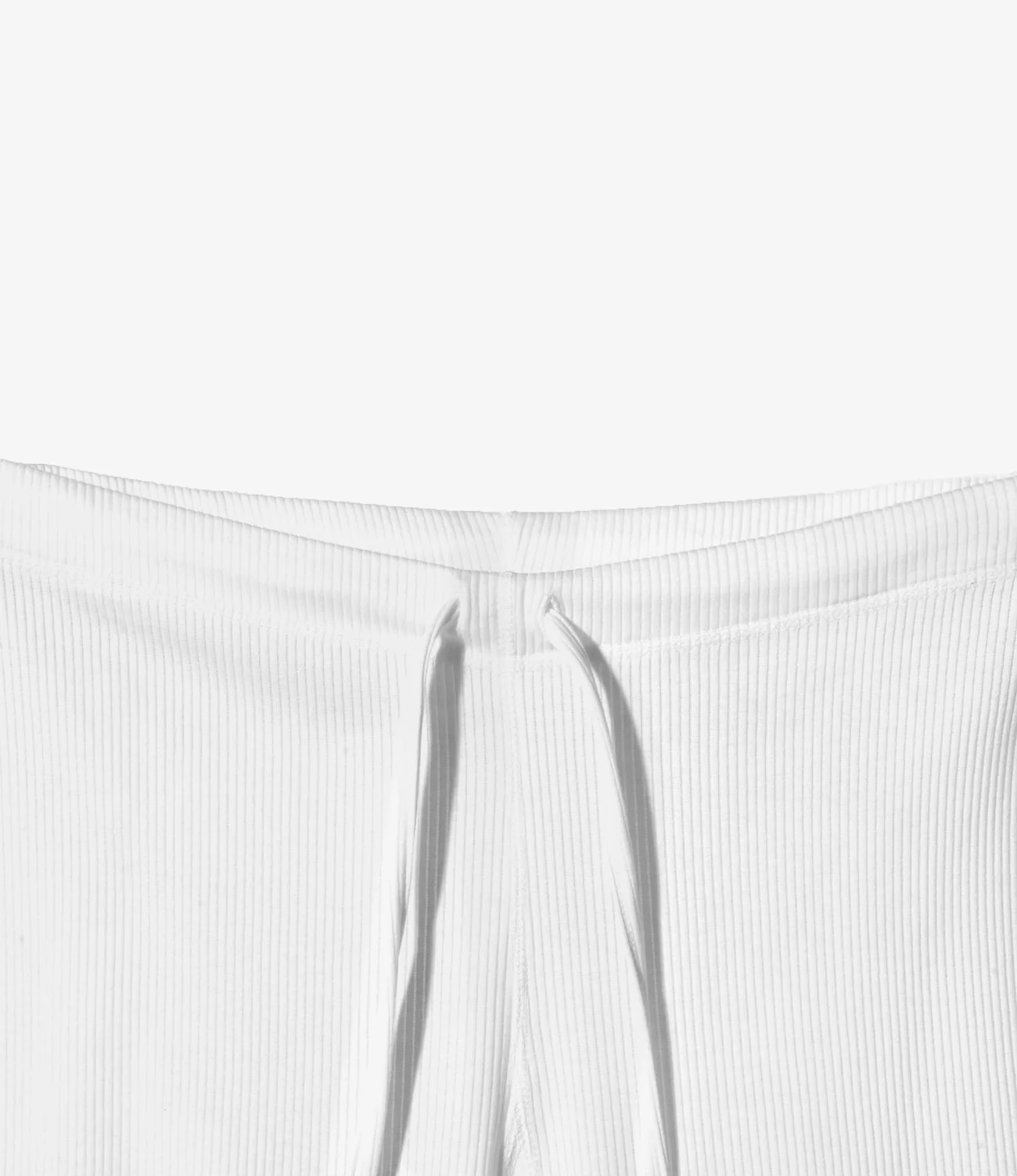 Ribbed Frill Pants - White