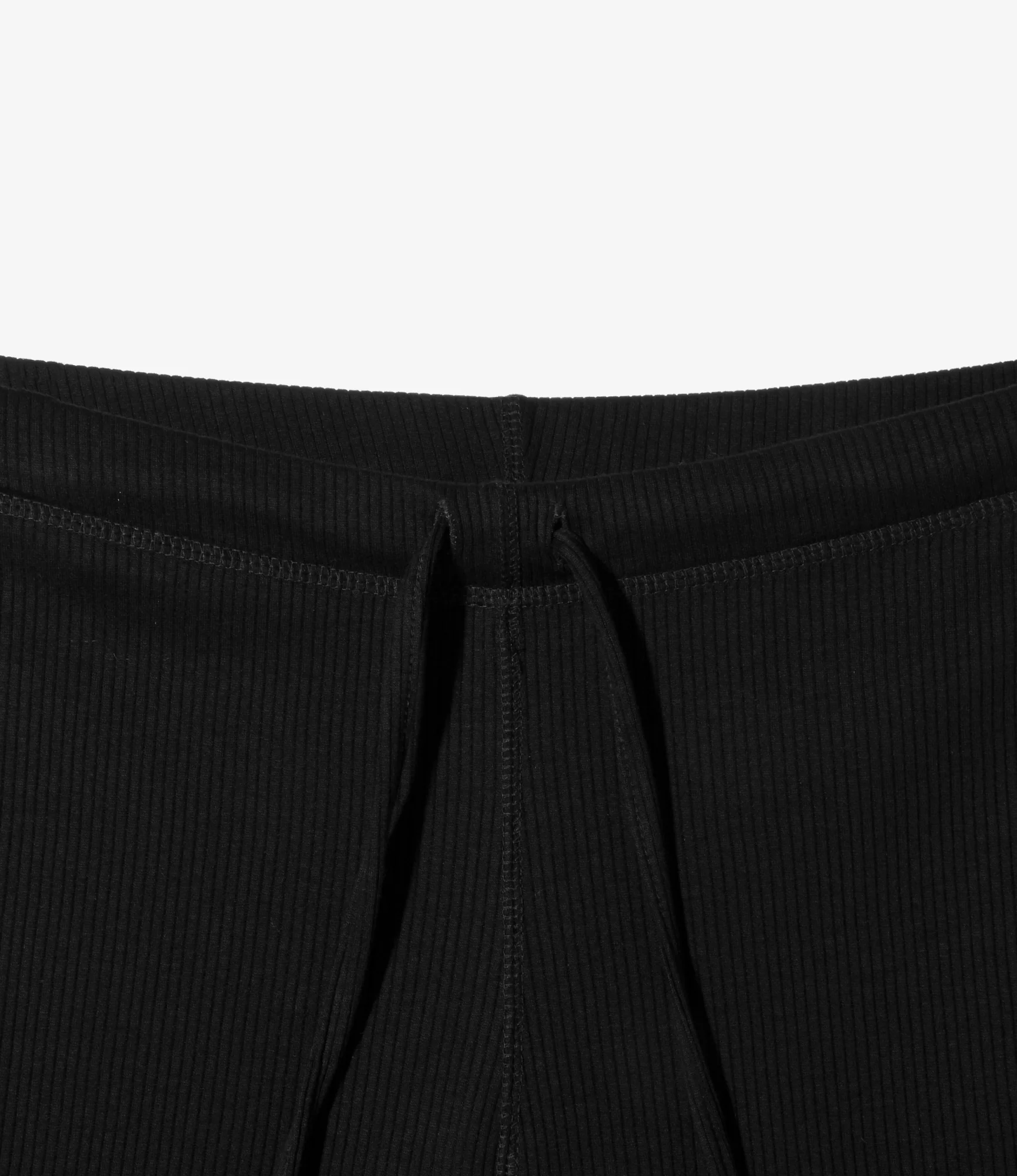 Ribbed Frill Pants - Black