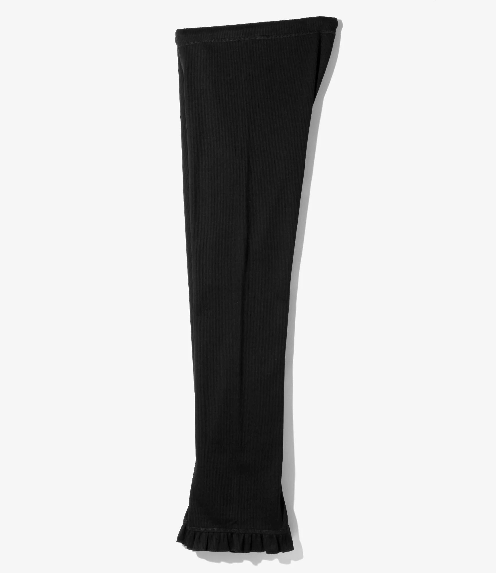 Ribbed Frill Pants - Black