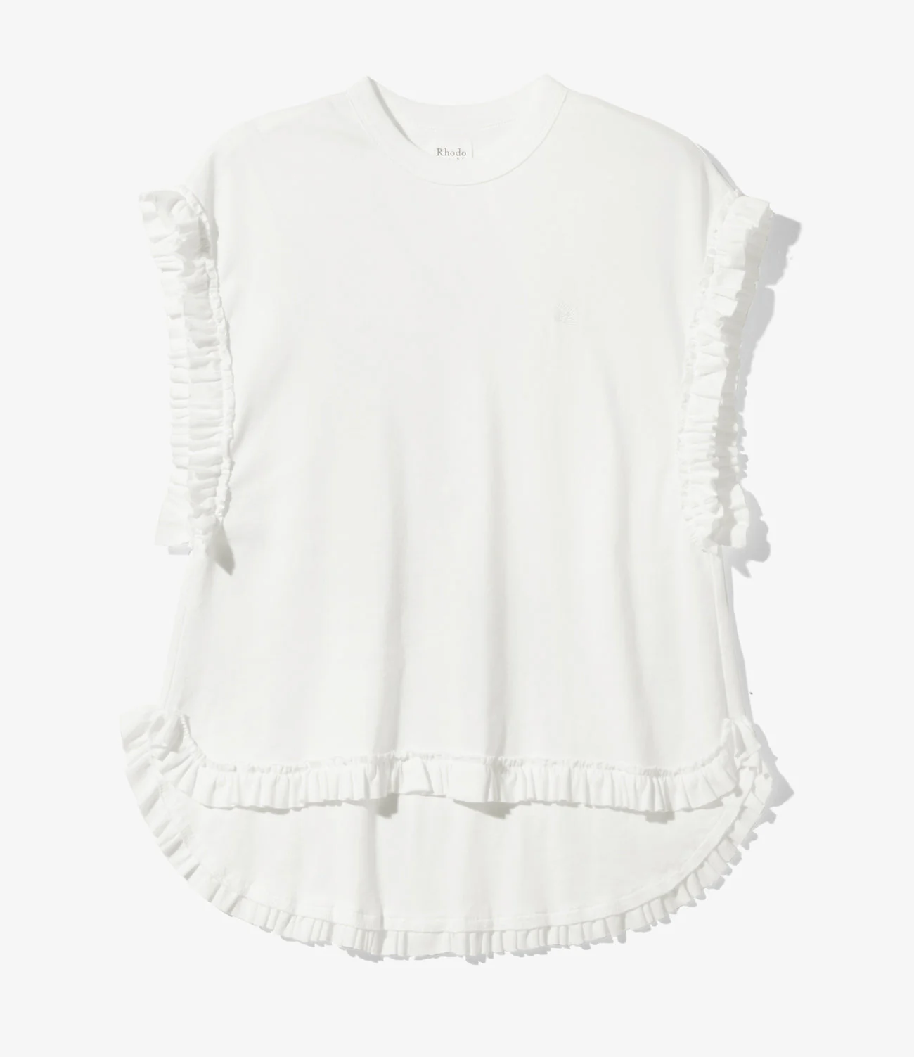 Frill Tail Sleeveless Tee - White
