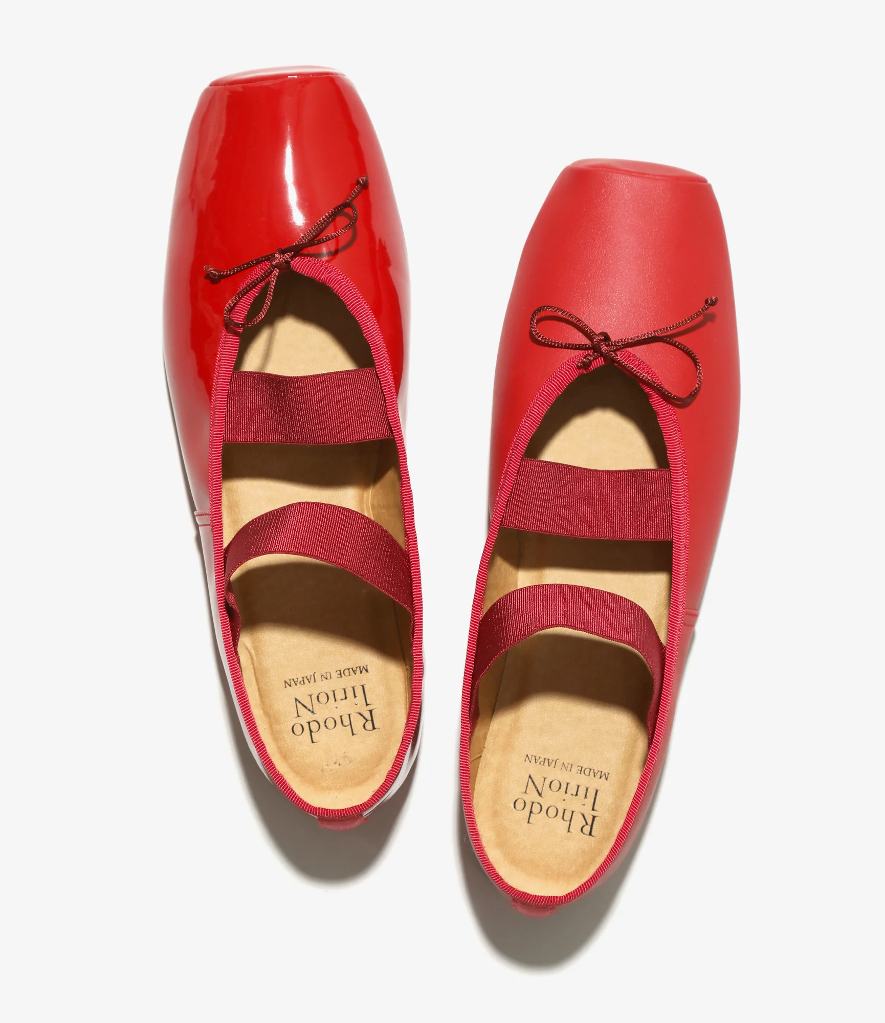 Material Combination Ballet Shoes - Red