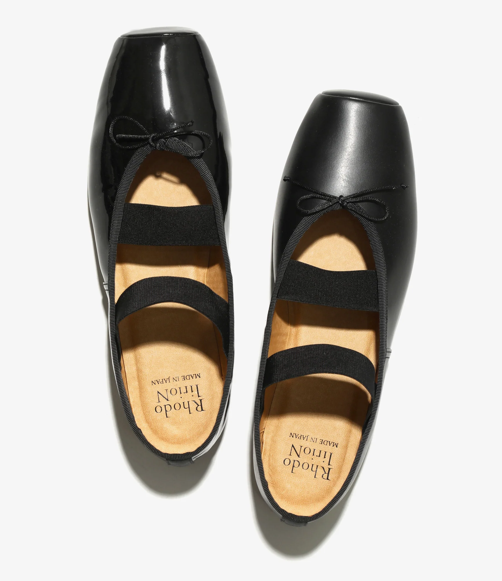 Material Combination Ballet Shoes - Black