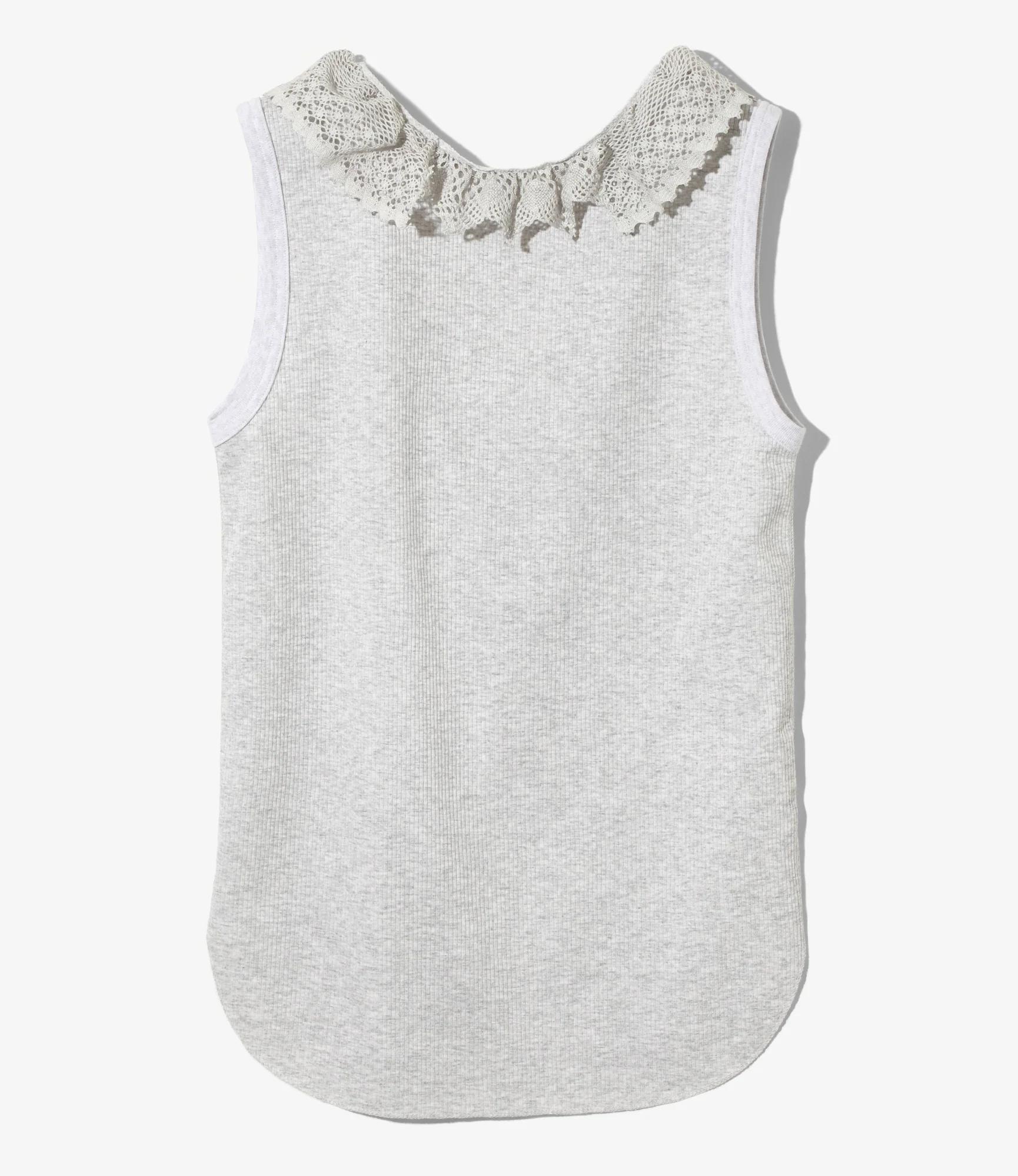Ribbed Lace Tank Top - H. Grey 3 Ribbed Lace Tank Top - H. Grey