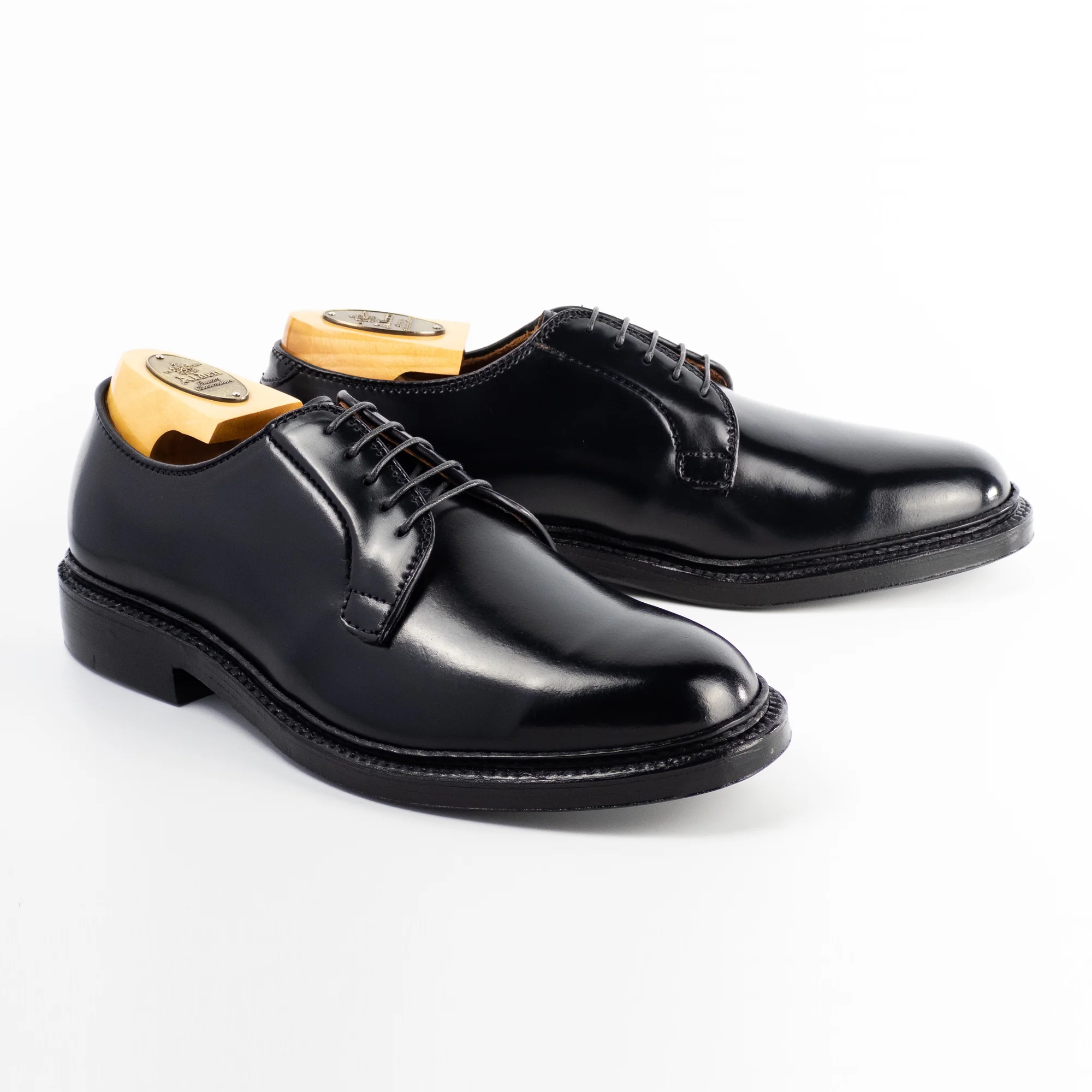 9901 Plain Toe Blucher - Black Shell Cordovan