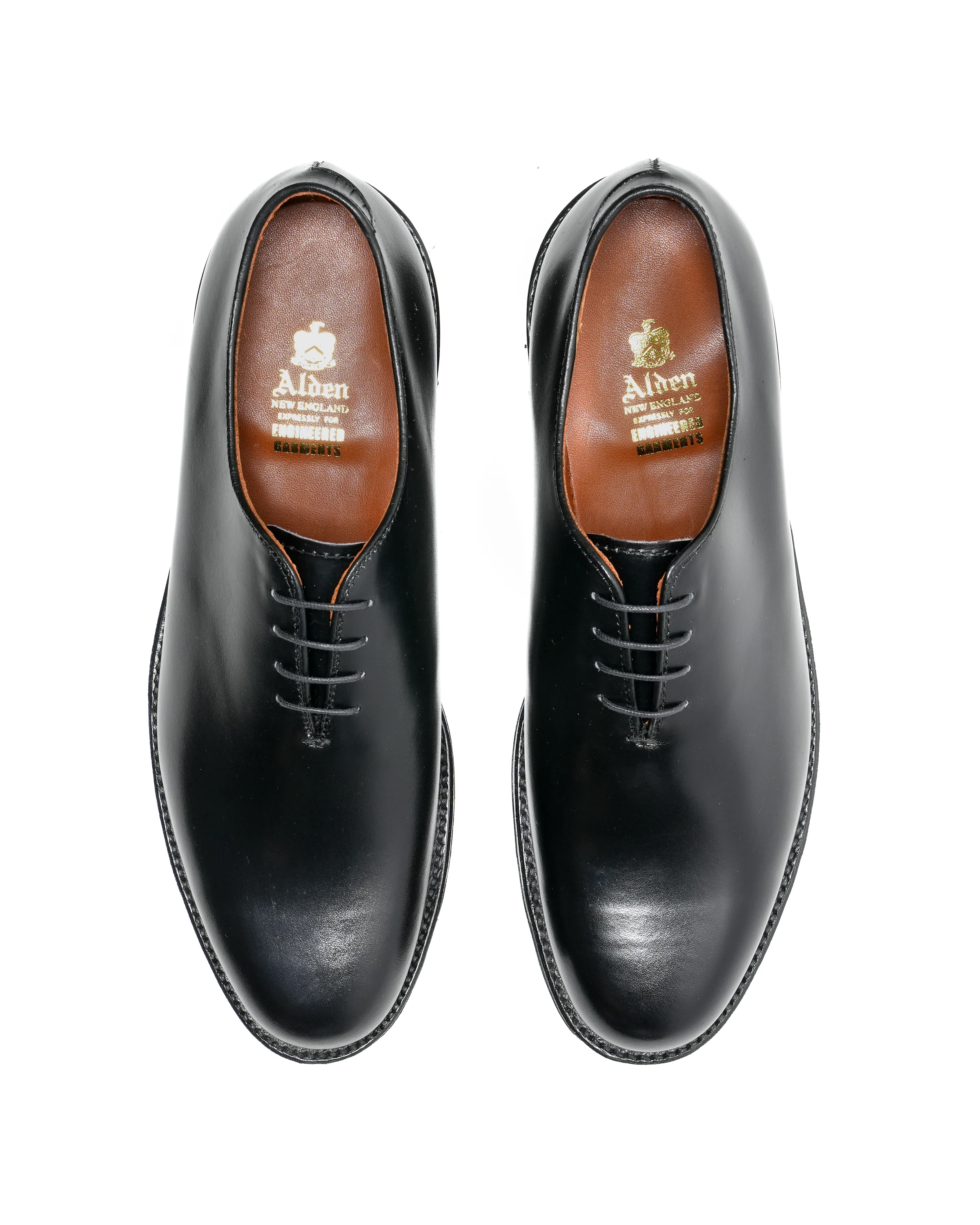 Engineered Garments x Alden - Wholecut Plain Toe Oxford - Black - Calf Skin