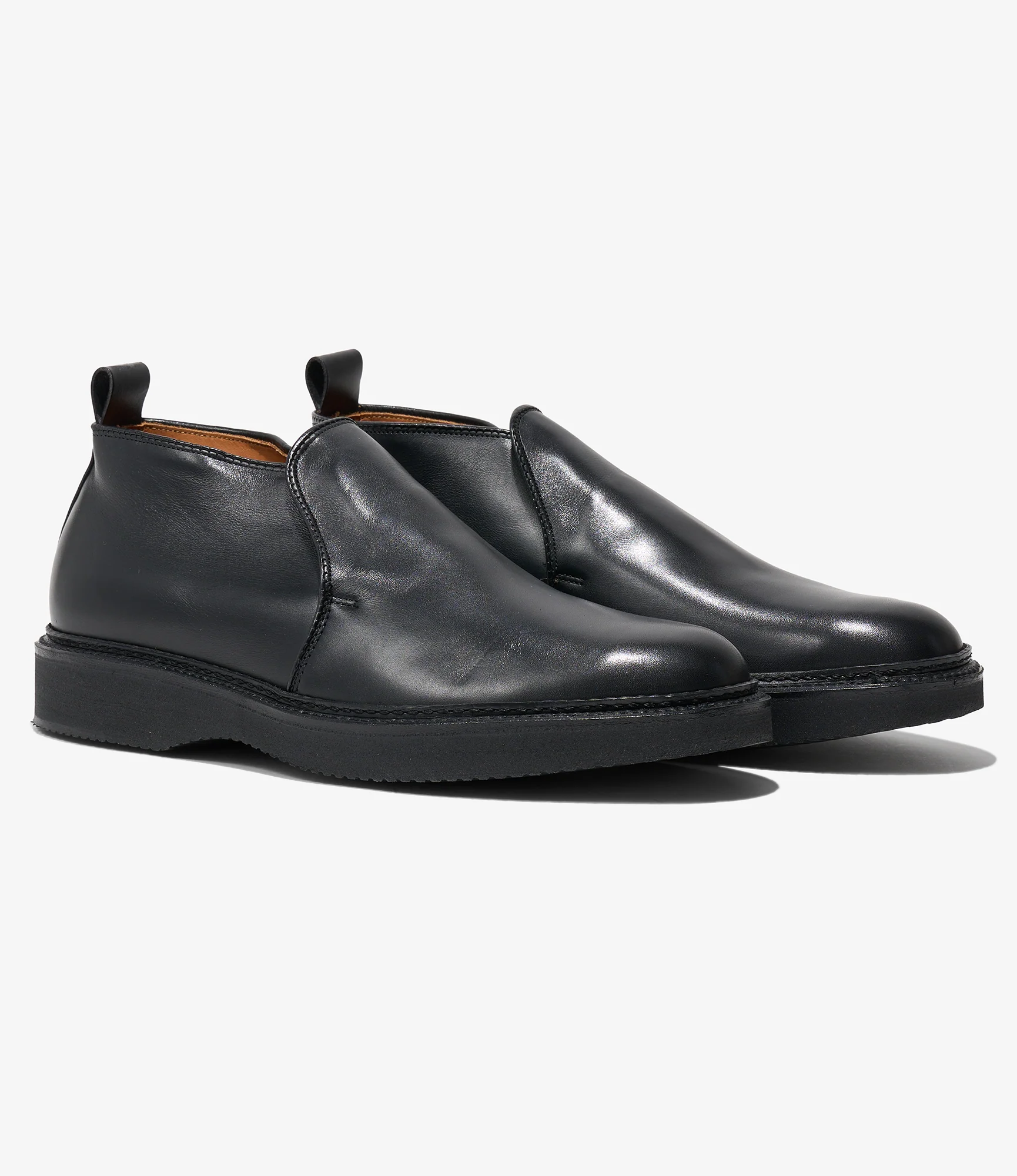 Engineered Garments x Alden - Slip-on Chukka Boot - Black Calfskin