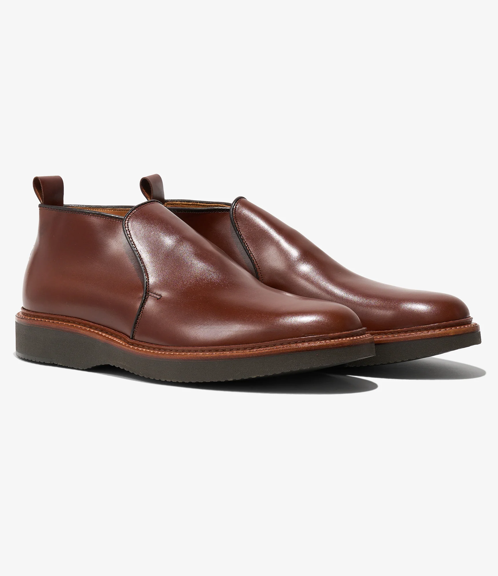 Engineered Garments x Alden - Slip-on Chukka Boot - Brown Calfskin