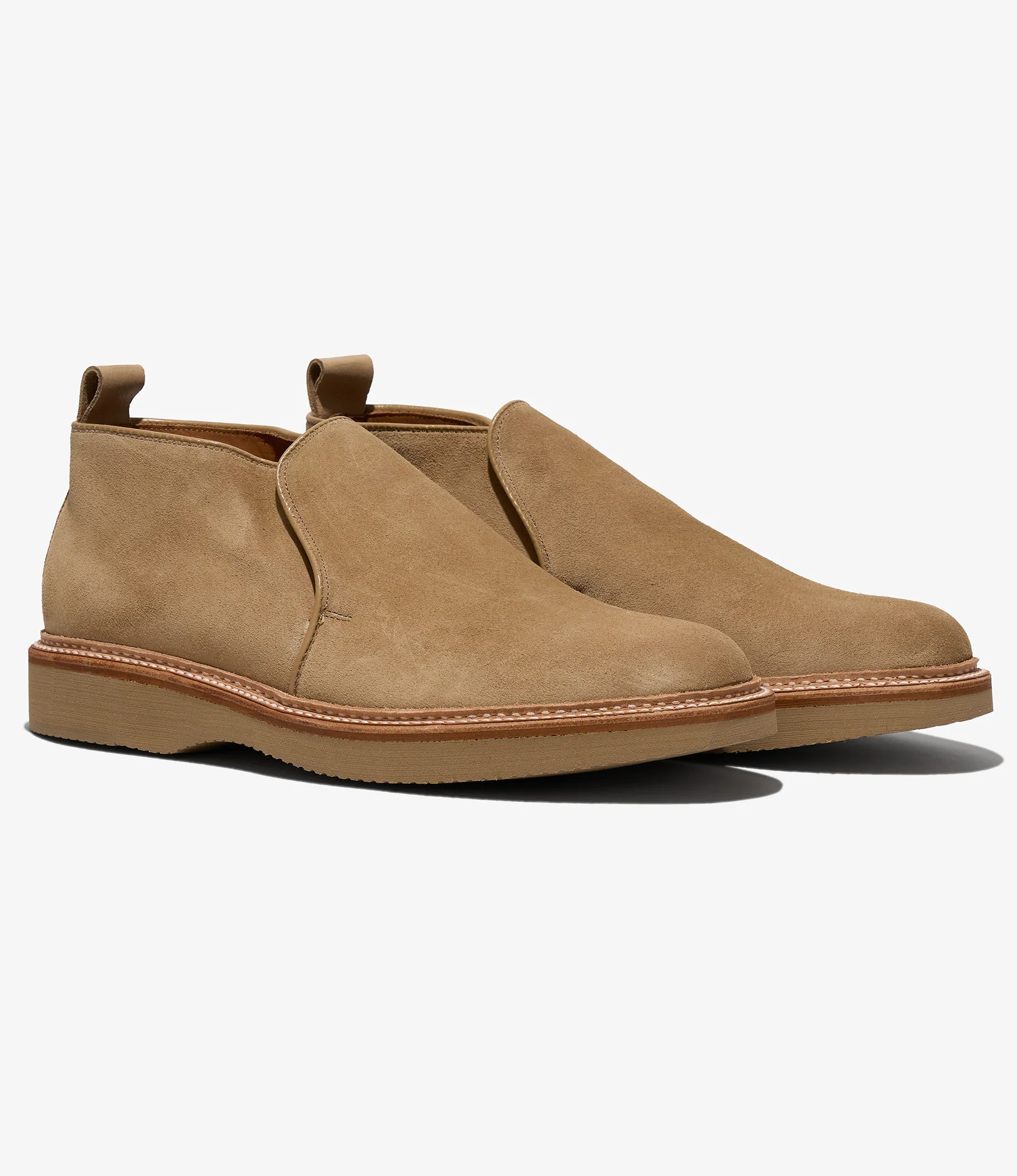Engineered Garments x Alden - Slip-on Chukka Boot - Tan Suede