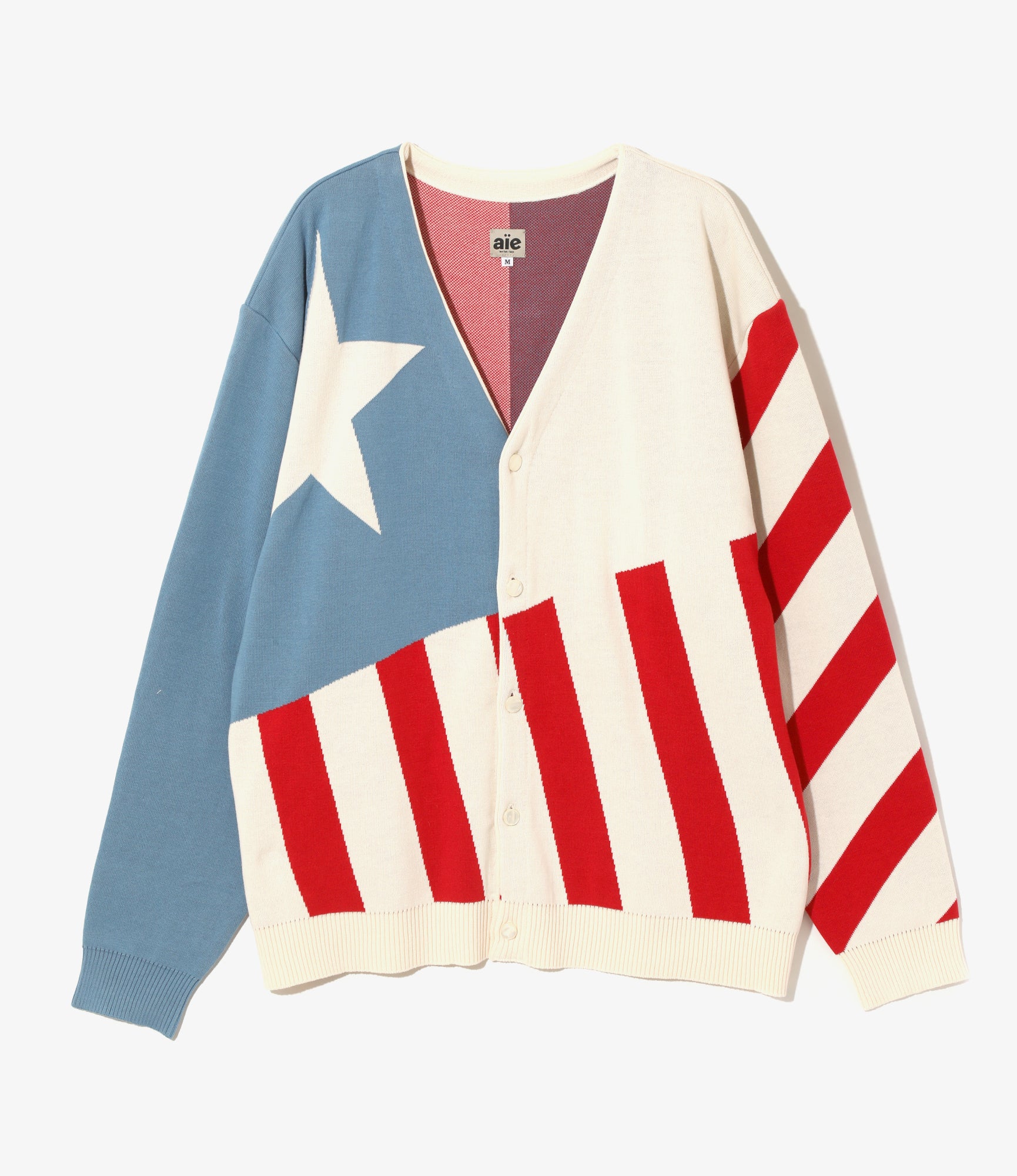 Knit Cardigan - White - Cotton Stars and Stripes