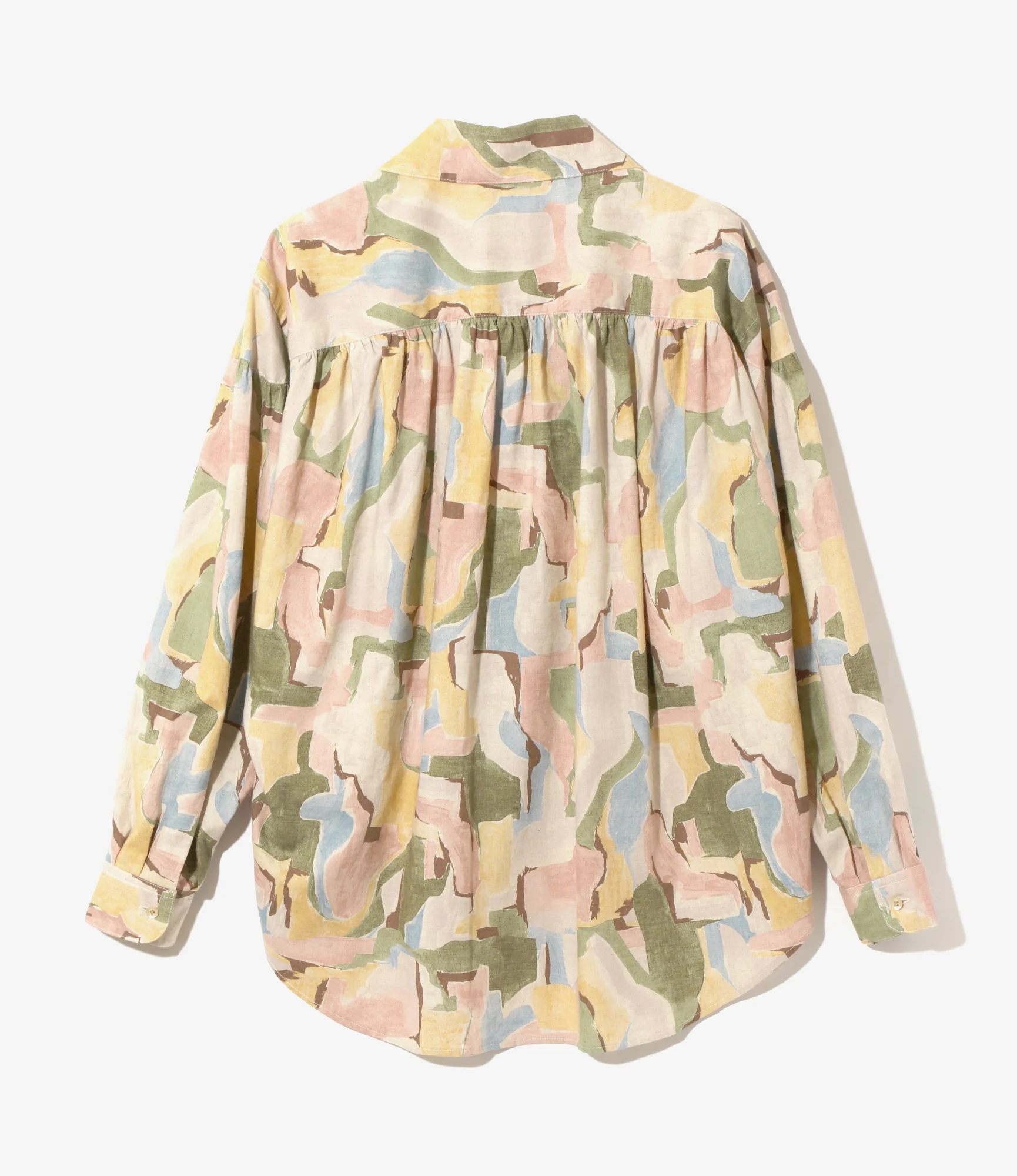 Painter Shirt - Pink / Biege - Abstract Printed L/C Cloth