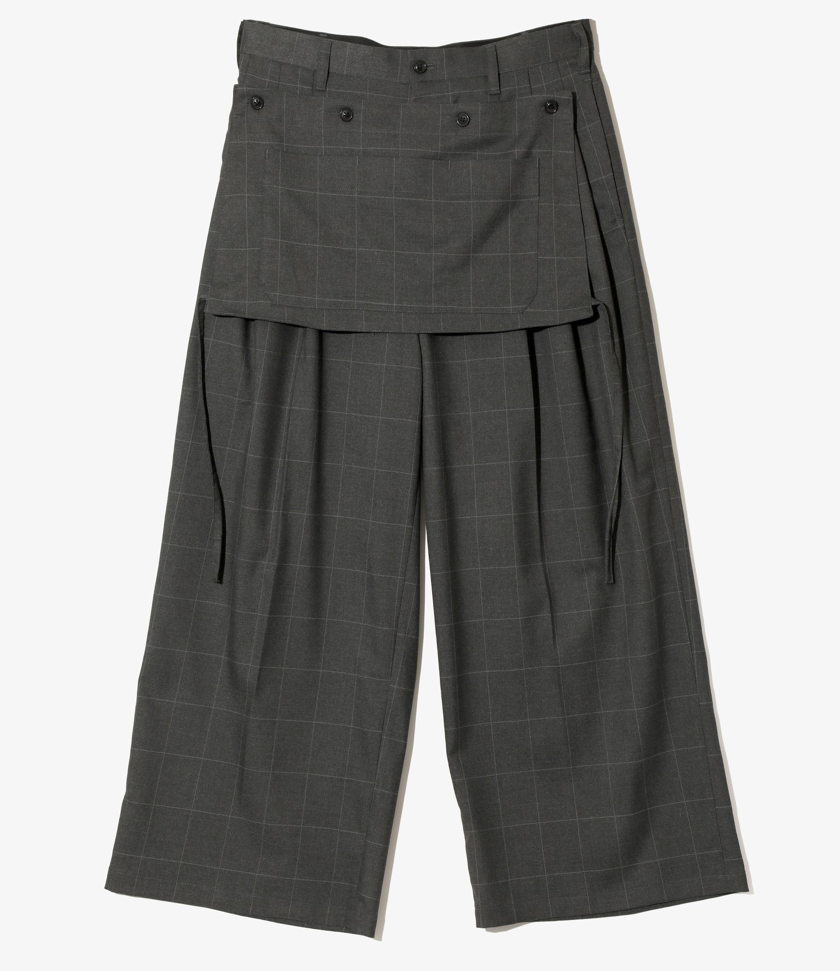 Tucked Wide Apron Pant - Windowpane - PE/R Serge