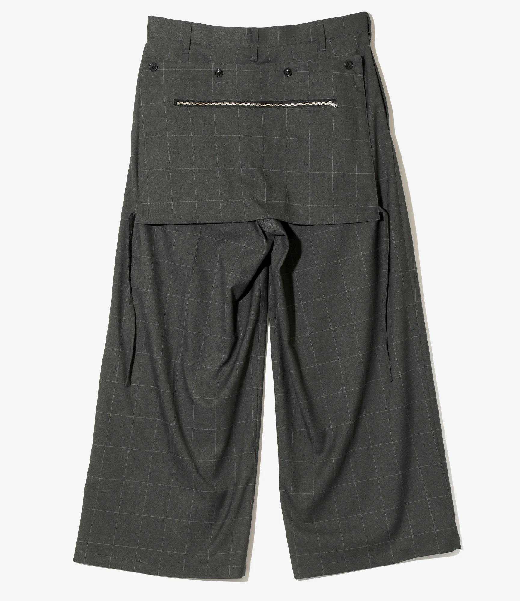 Tucked Wide Apron Pant - Windowpane - PE/R Serge
