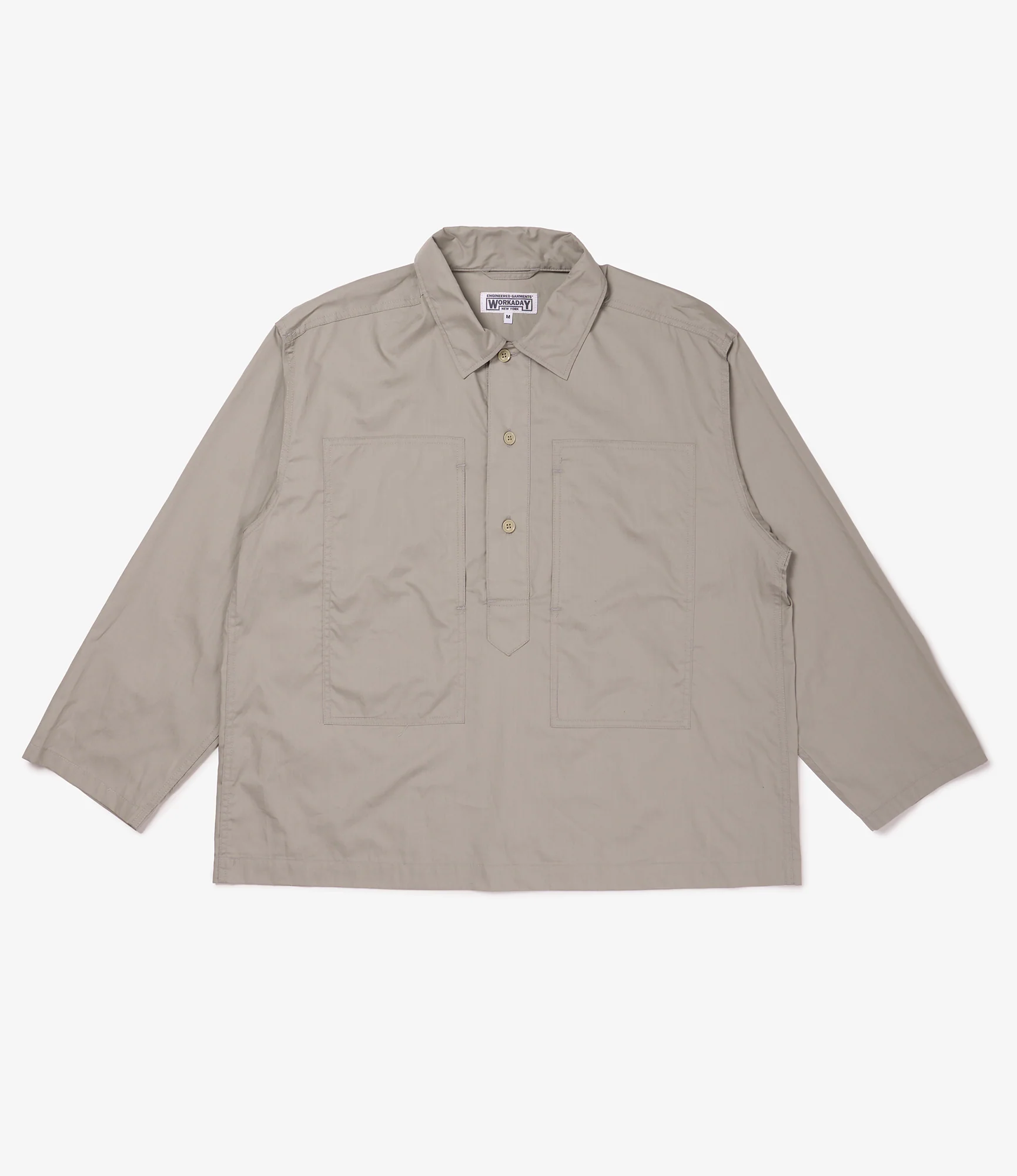 Army Pop Over Shirt - Lt.Grey Superfine Poplin