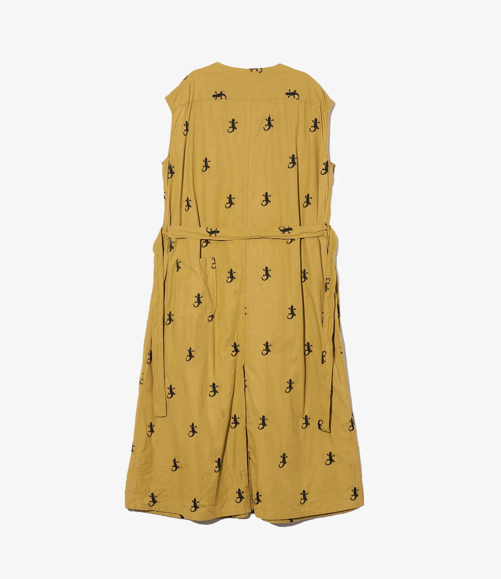 Bush Dress - Khaki Gecko Embroidery