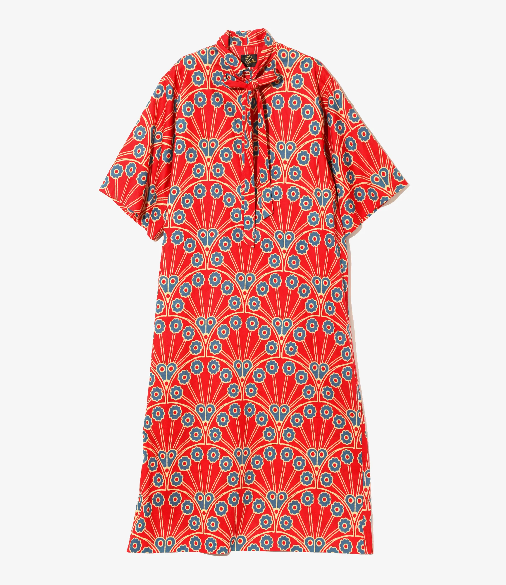 Ascot Collar Dress -  Ginkgo - Printed Cotton Lawn