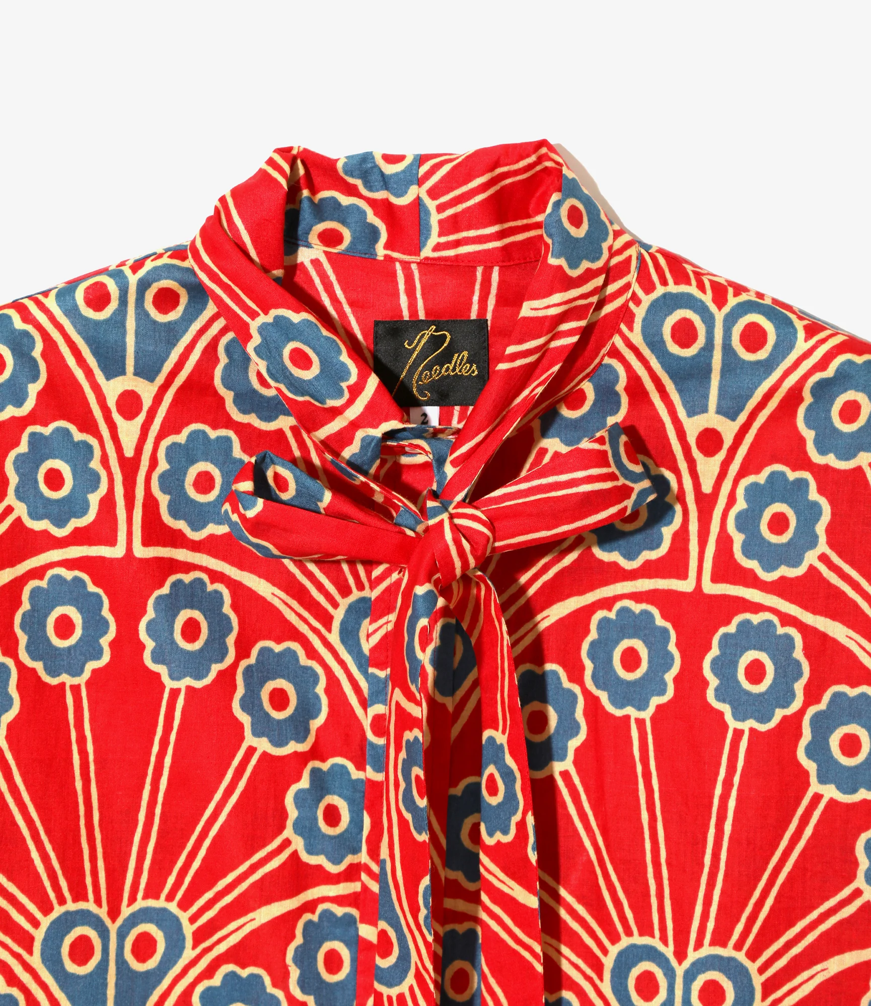 Ascot Collar Dress -  Ginkgo - Printed Cotton Lawn