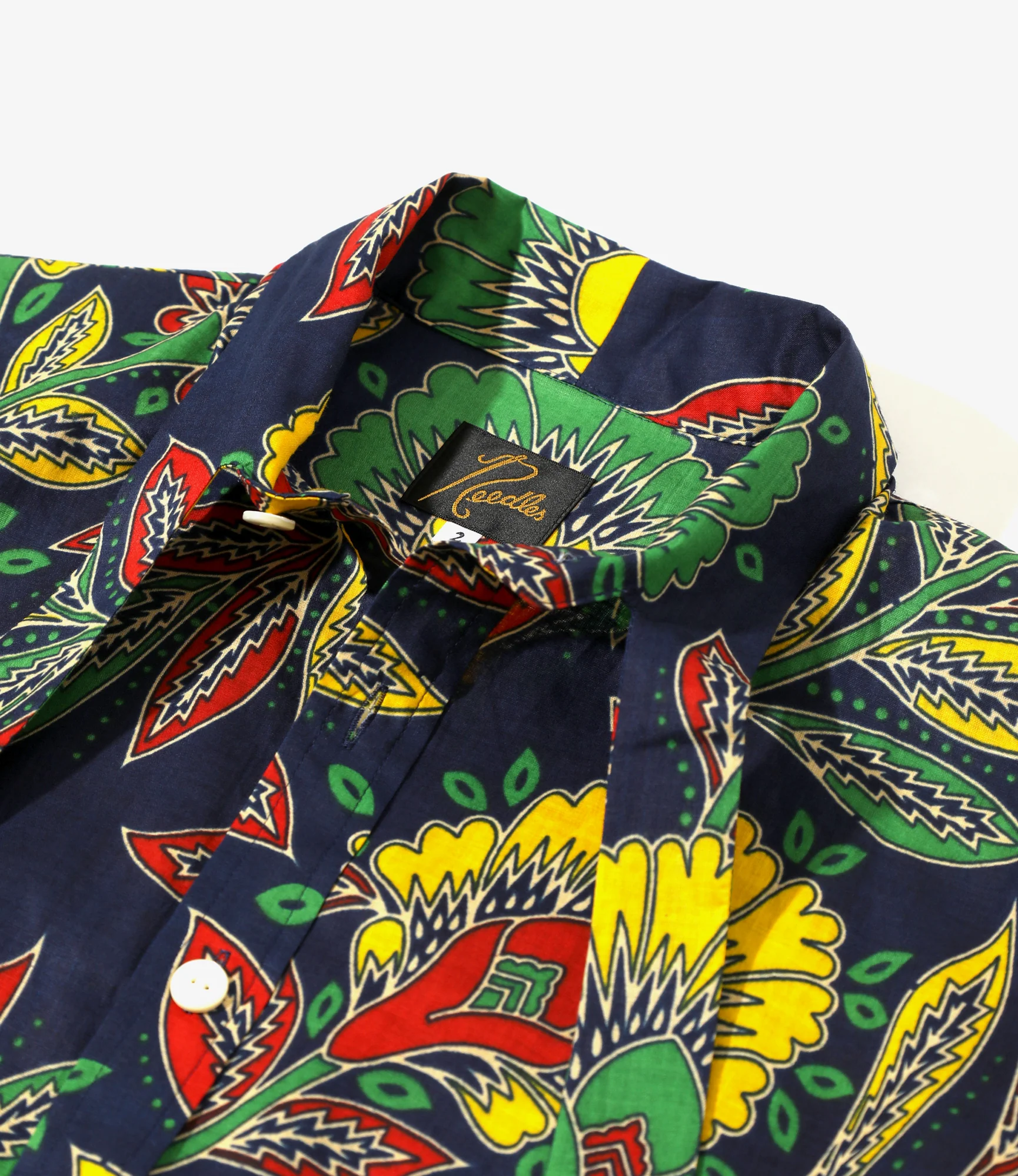 Ascot Collar Dress -  Botanical - Printed Cotton Lawn