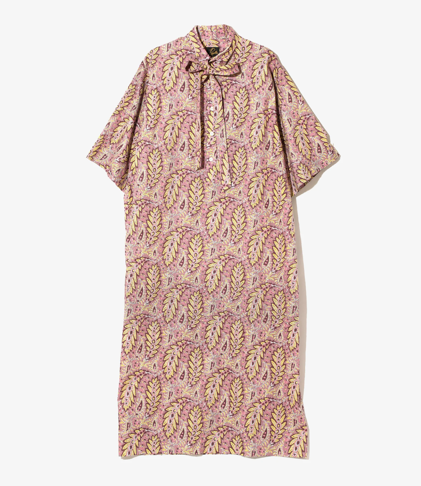 Ascot Collar Dress -  Paisley - Printed Cotton Lawn