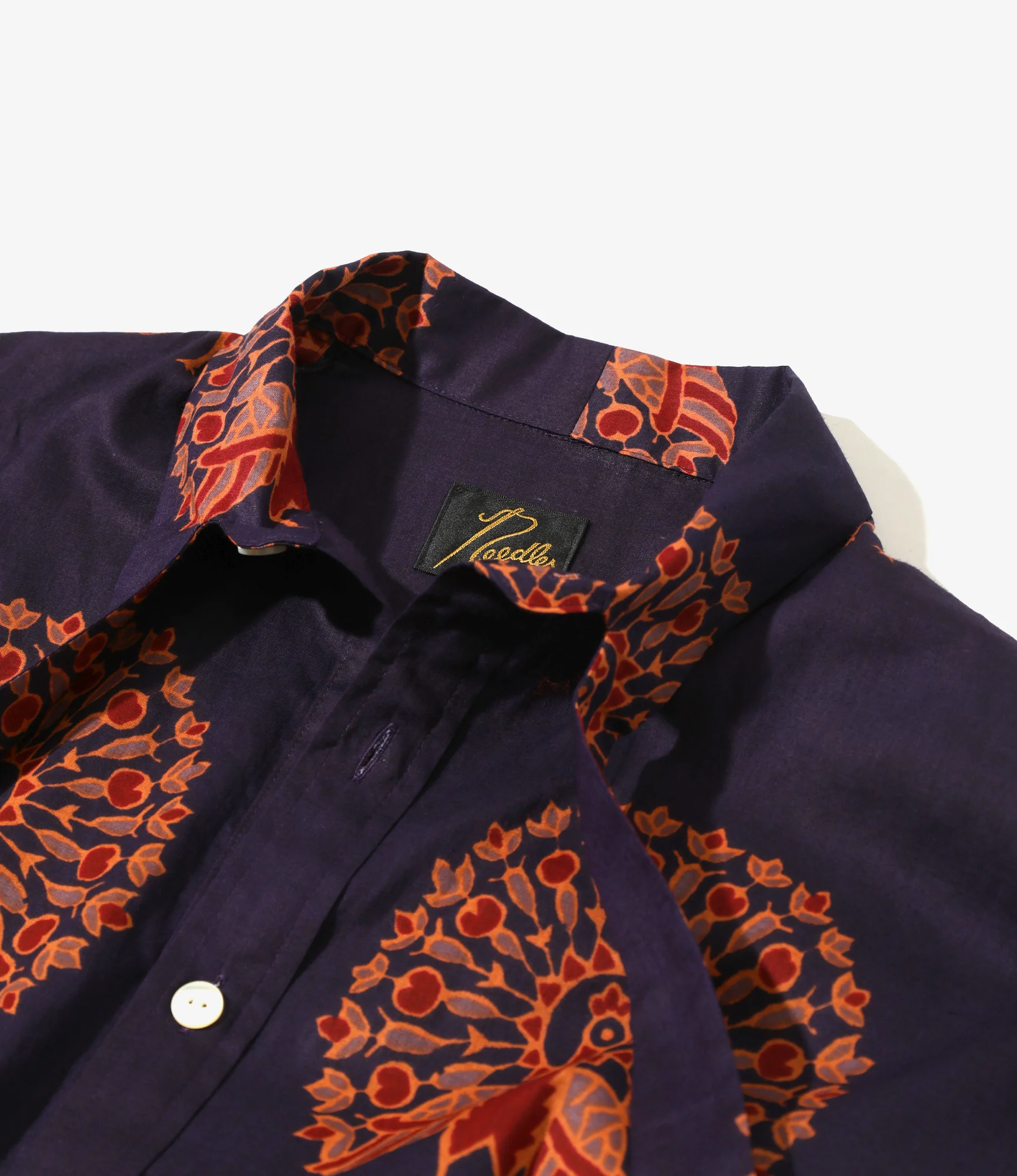 Ascot Collar Dress -  Peacock - Printed Cotton Lawn
