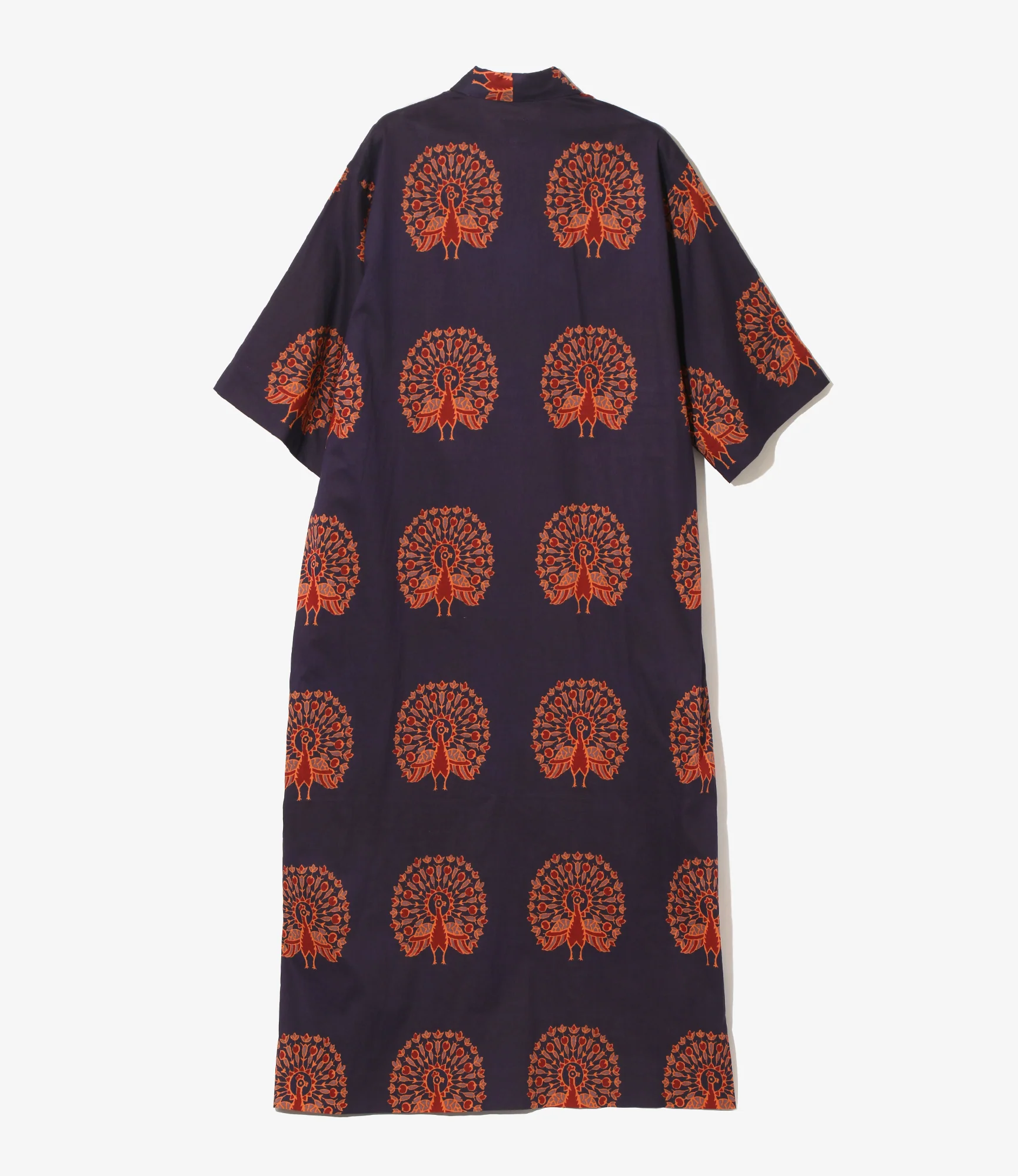 Ascot Collar Dress - Peacock - Printed Cotton Lawn 4 Ascot Collar Dress - Peacock - Printed Cotton Lawn