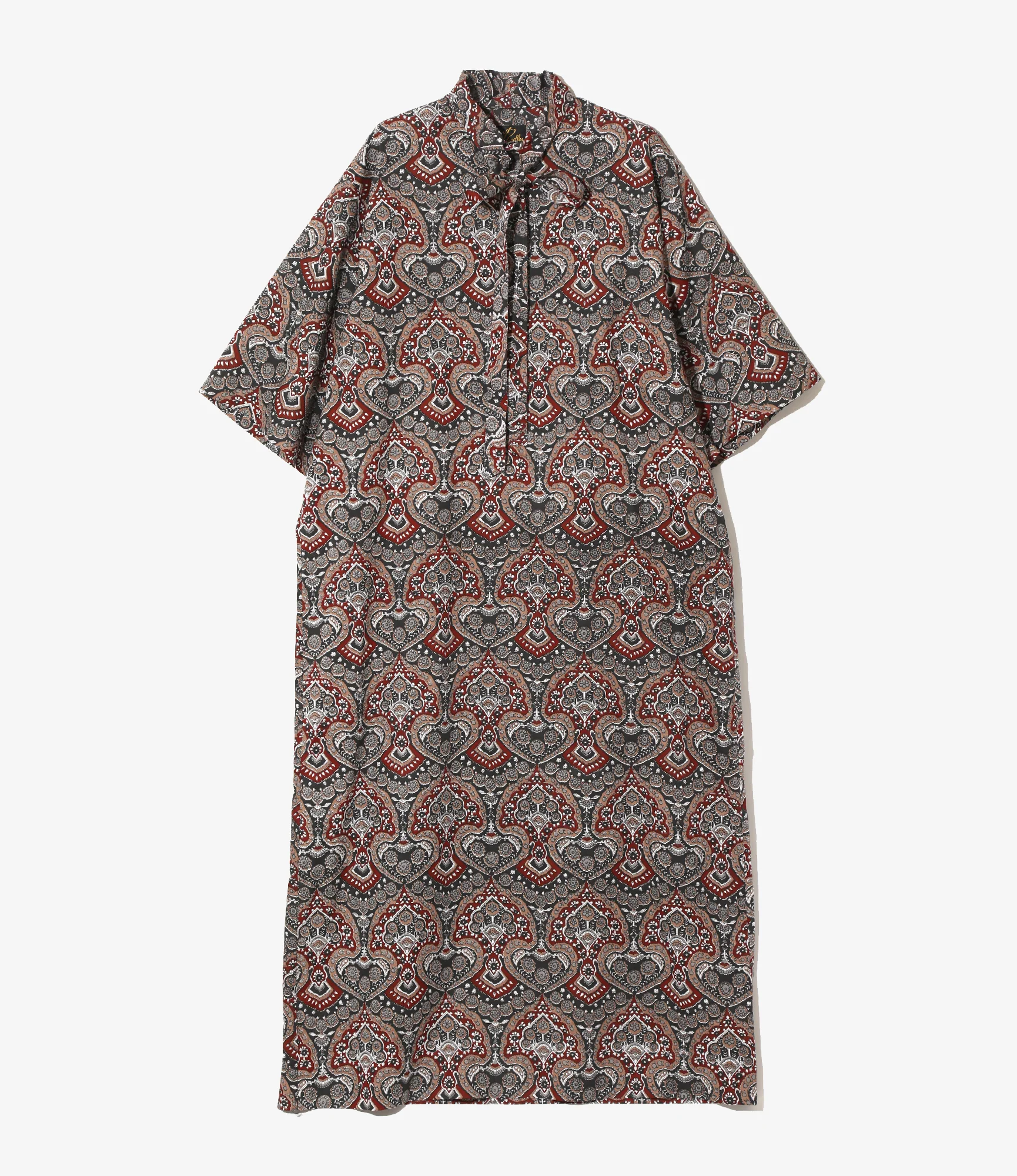 Ascot Collar Dress - Arabesque - Printed Cotton Lawn