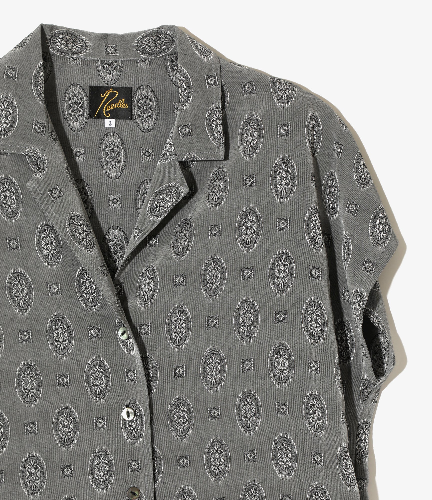 French Sleeve Dress - Grey - Fine Pattern Jacquard