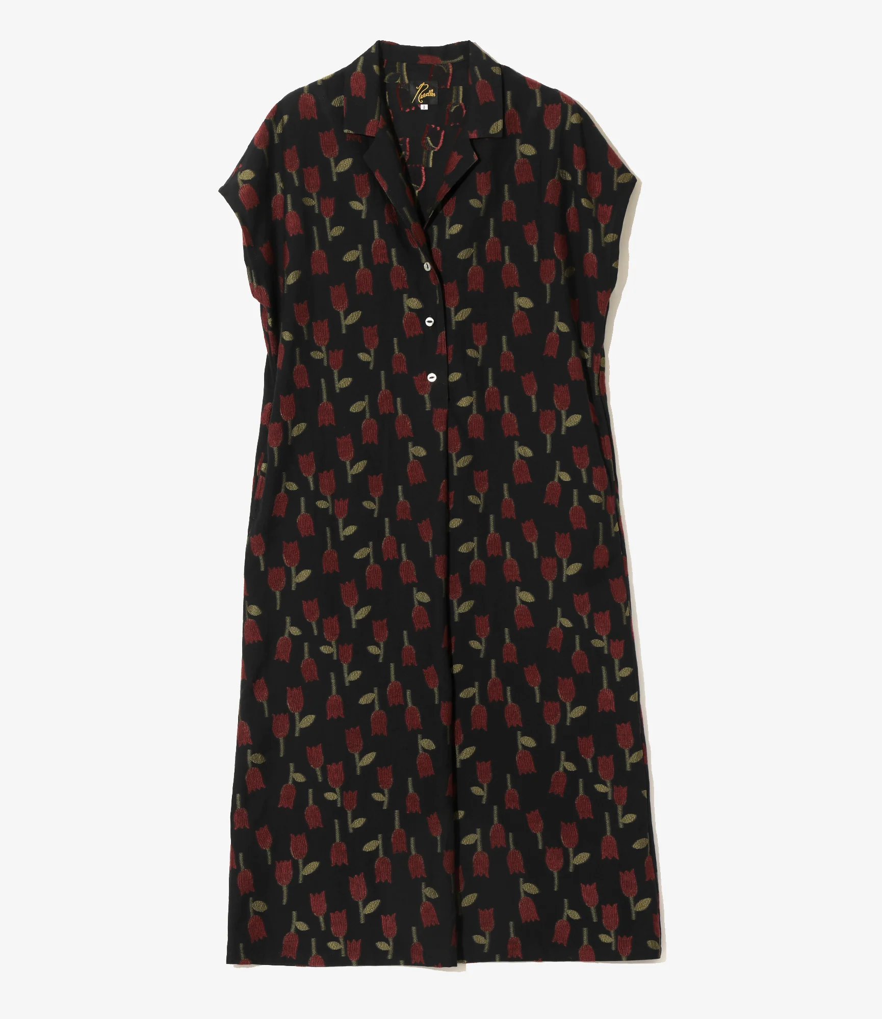 French Sleeve Dress - Dk. Navy - R/W Tulip Jacquard