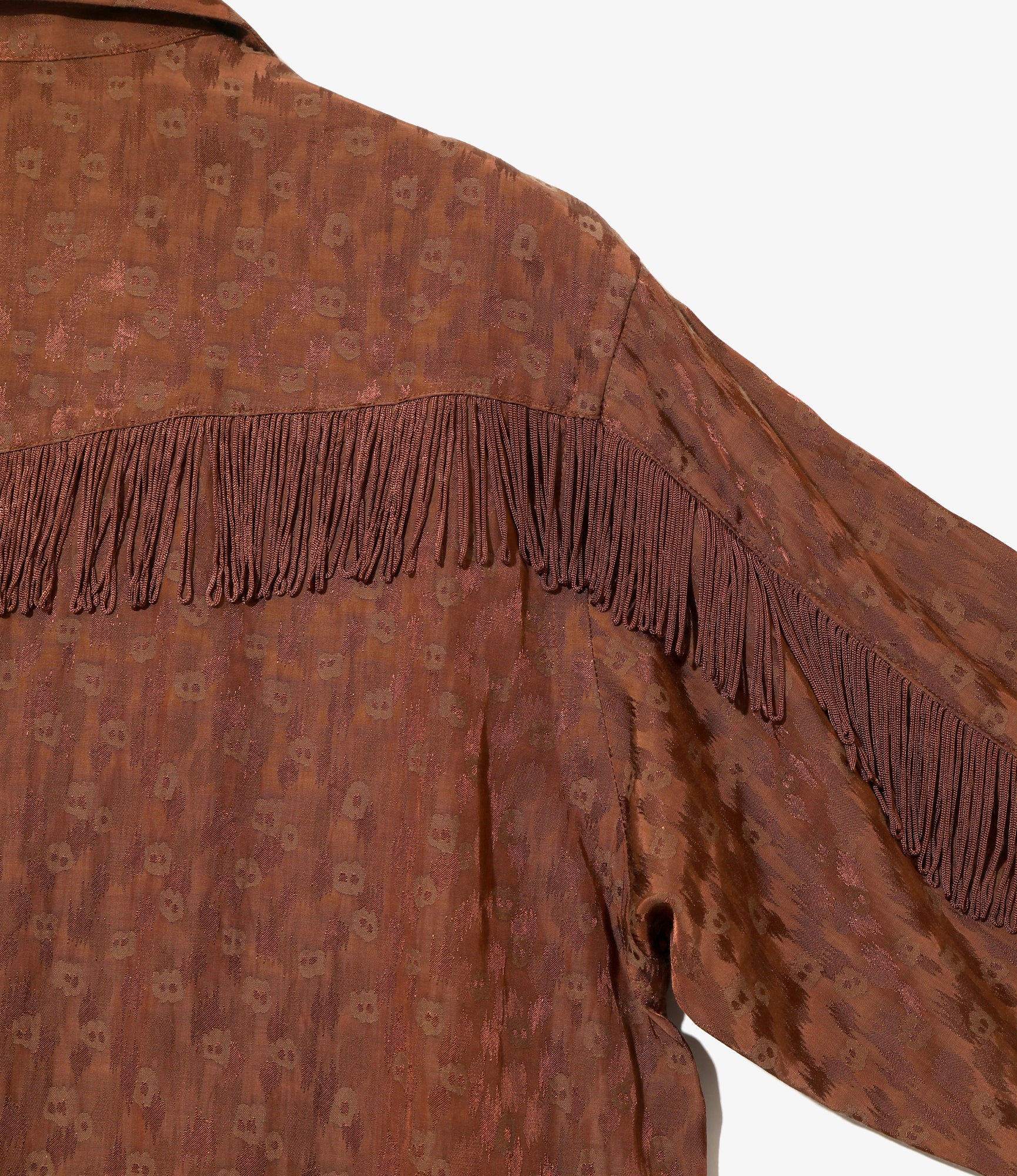 Fringe Shirt Dress - Rust - R/C Leopard Jacquard 4 Fringe Shirt Dress - Rust - R/C Leopard Jacquard