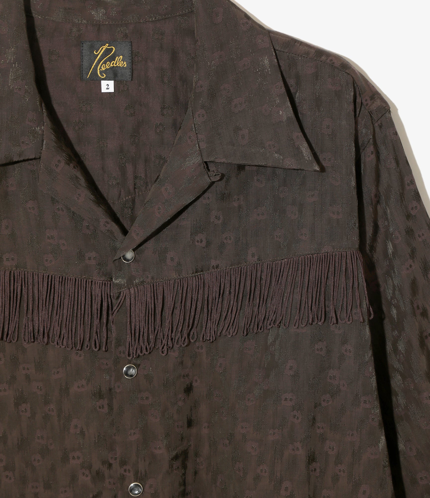 Fringe Shirt Dress - Dk.Brown - R/C Leopard Jacquard