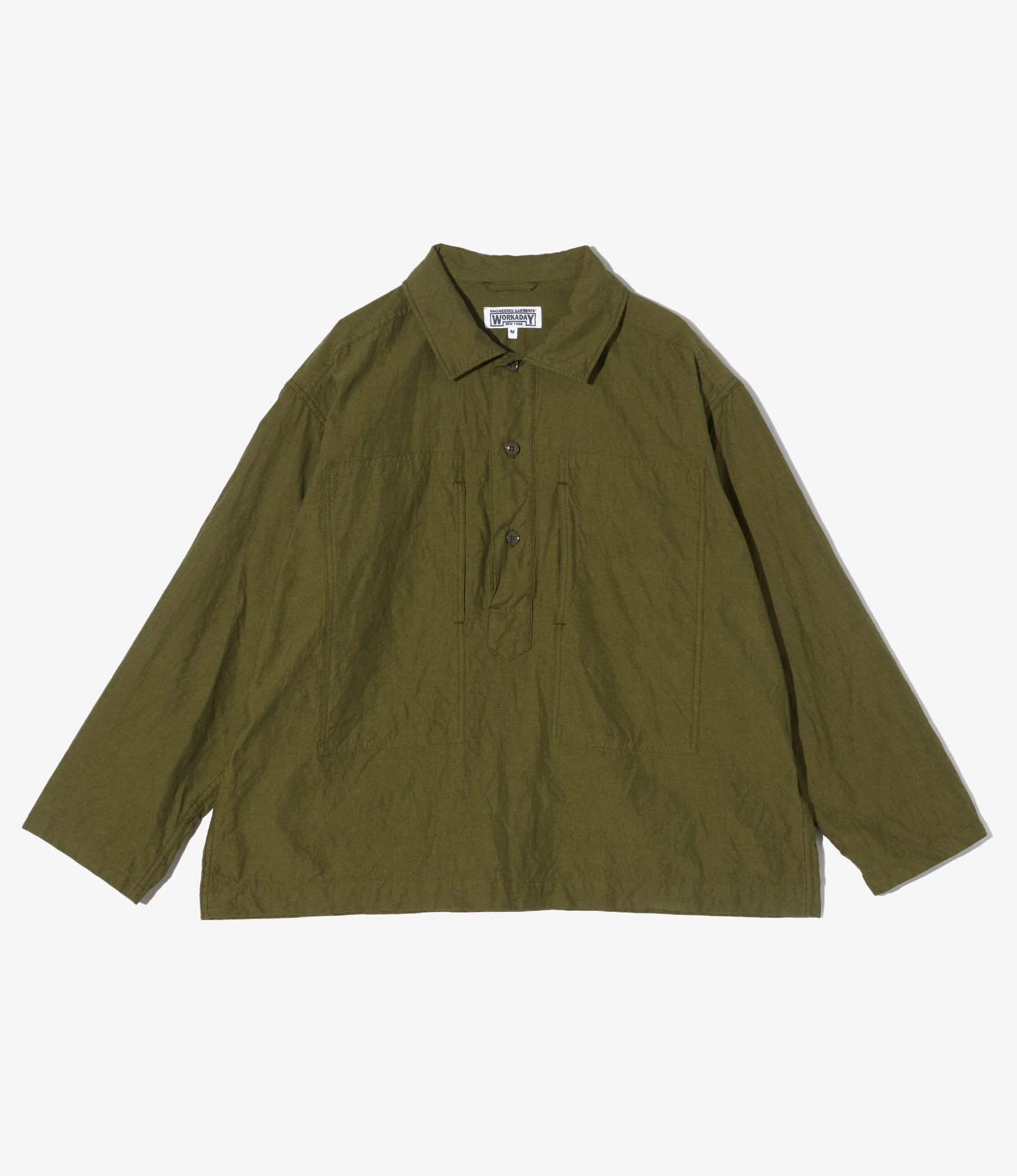 Army Pop Over Shirt - Olive Cotton Iridescent