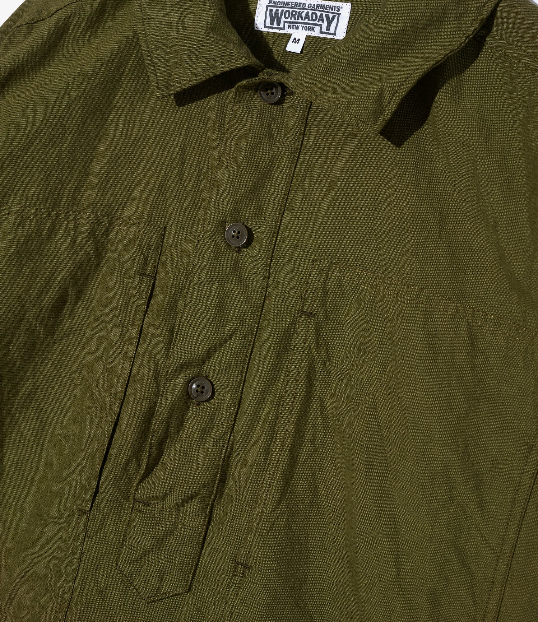 Army Pop Over Shirt - Olive Cotton Iridescent