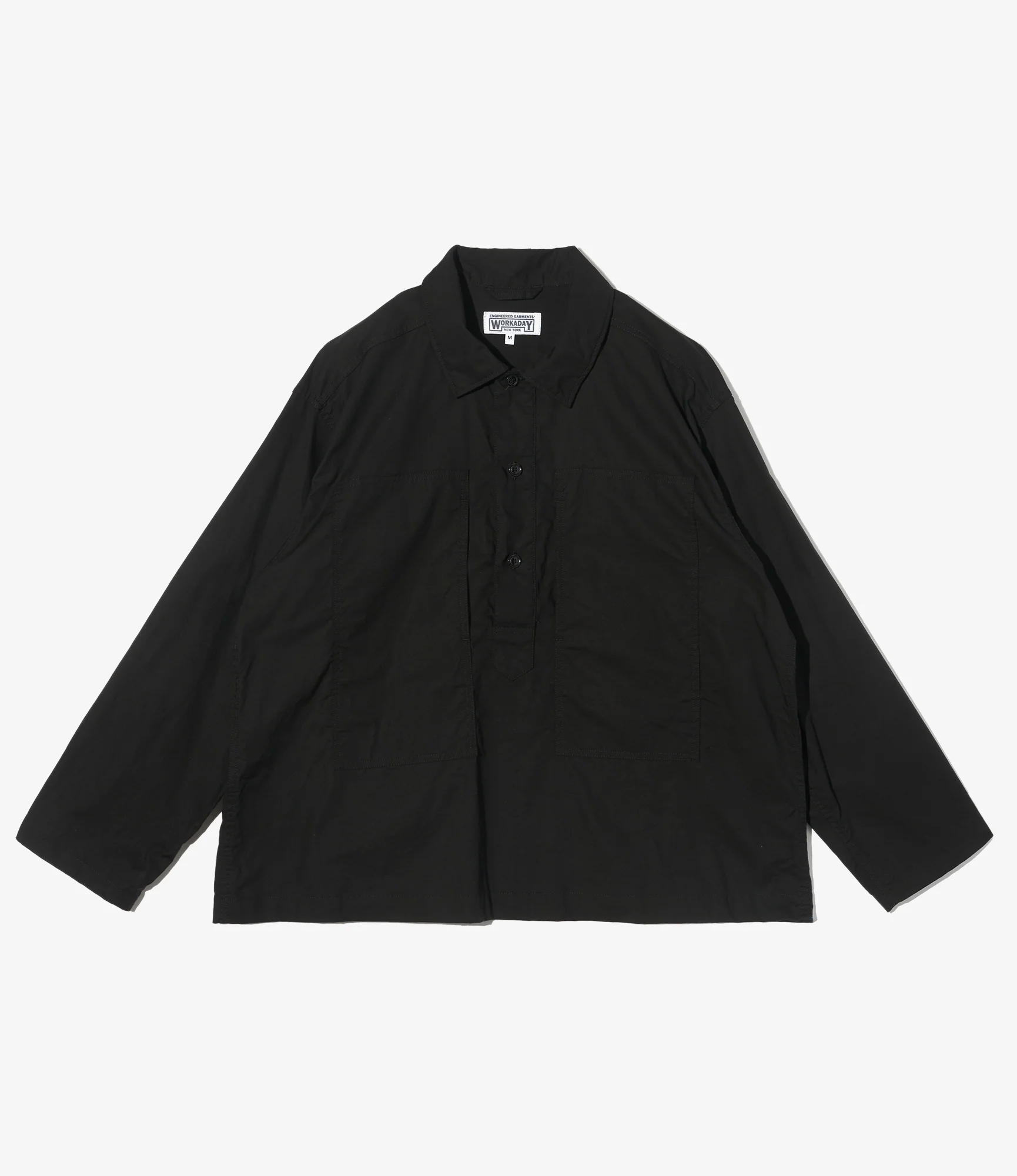 Army Pop Over Shirt - Black Kona Cotton
