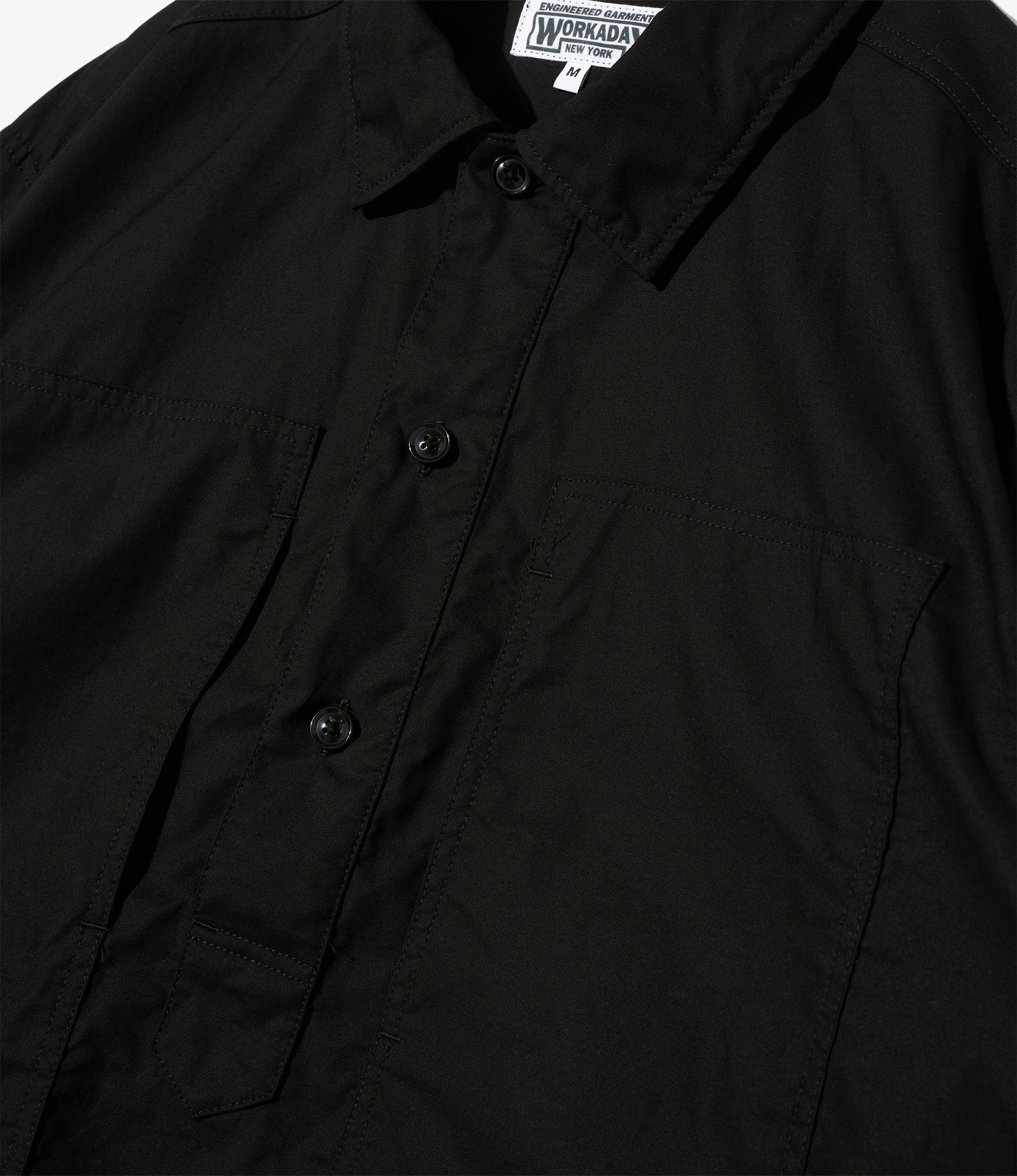 Army Pop Over Shirt - Black Kona Cotton