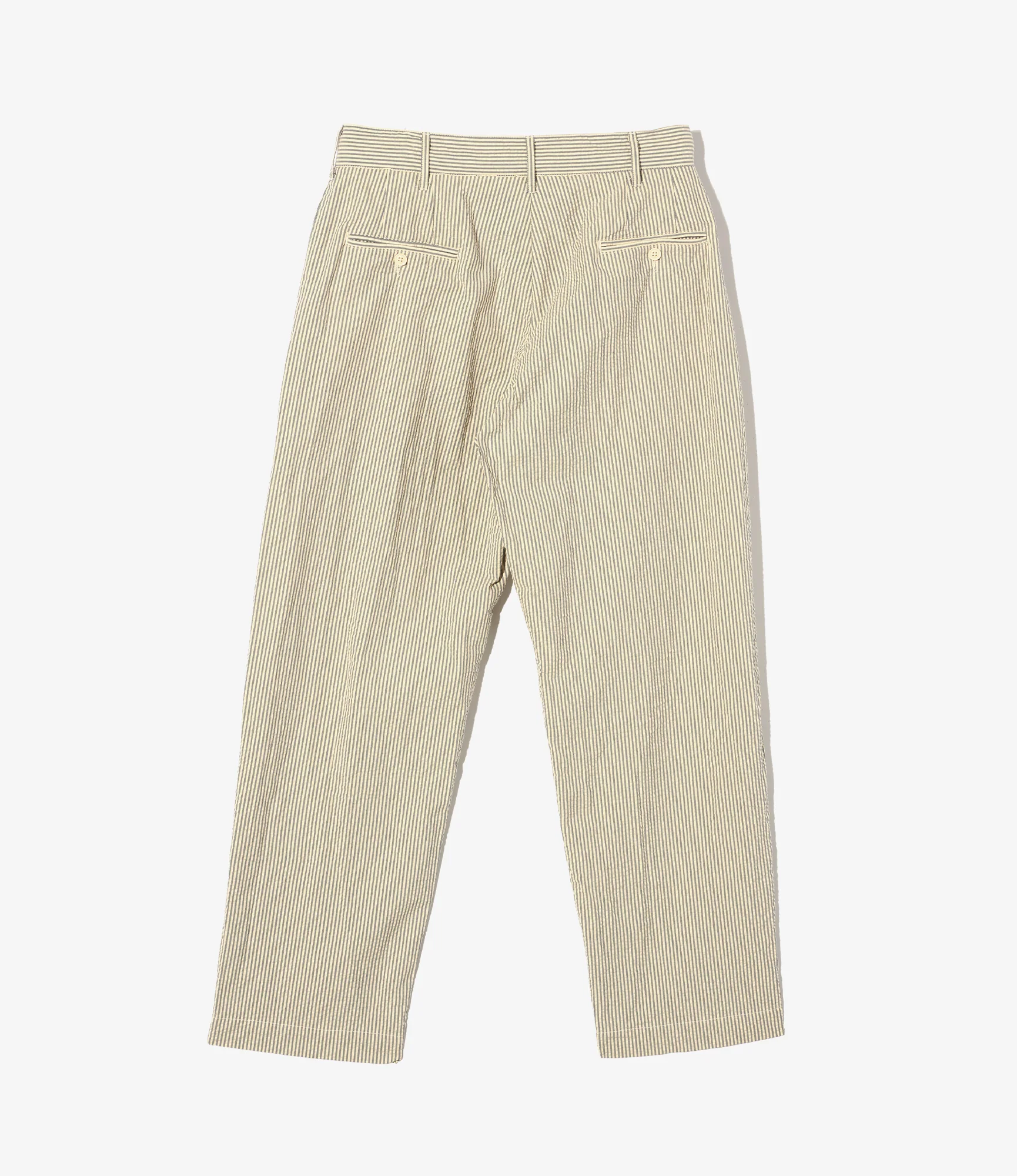 Chino Pant - Navy/Natural Cotton Seersucker