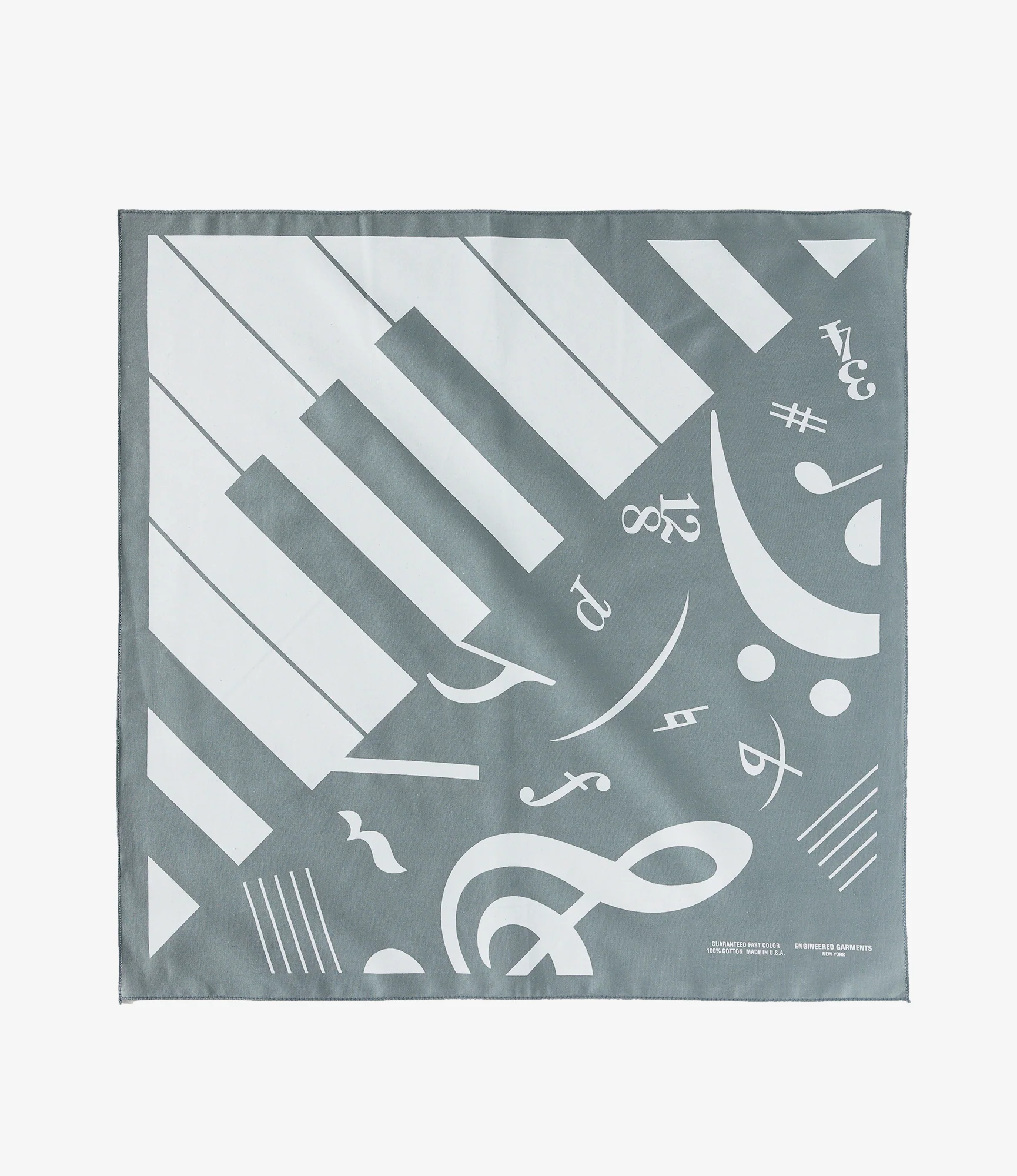 Printed Bandana - Grey - Piano