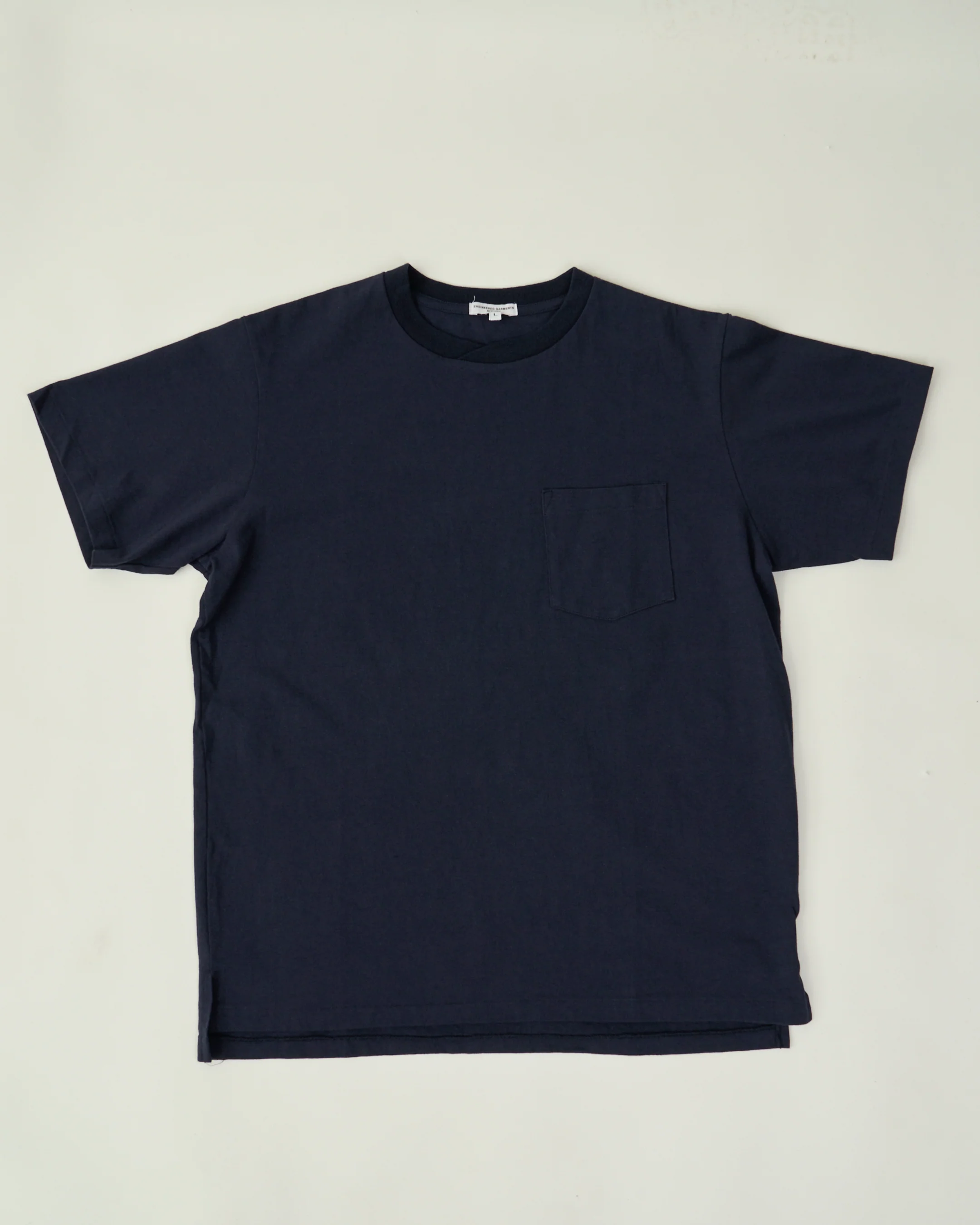 Cross Crew Neck  Pocket Tee - Navy