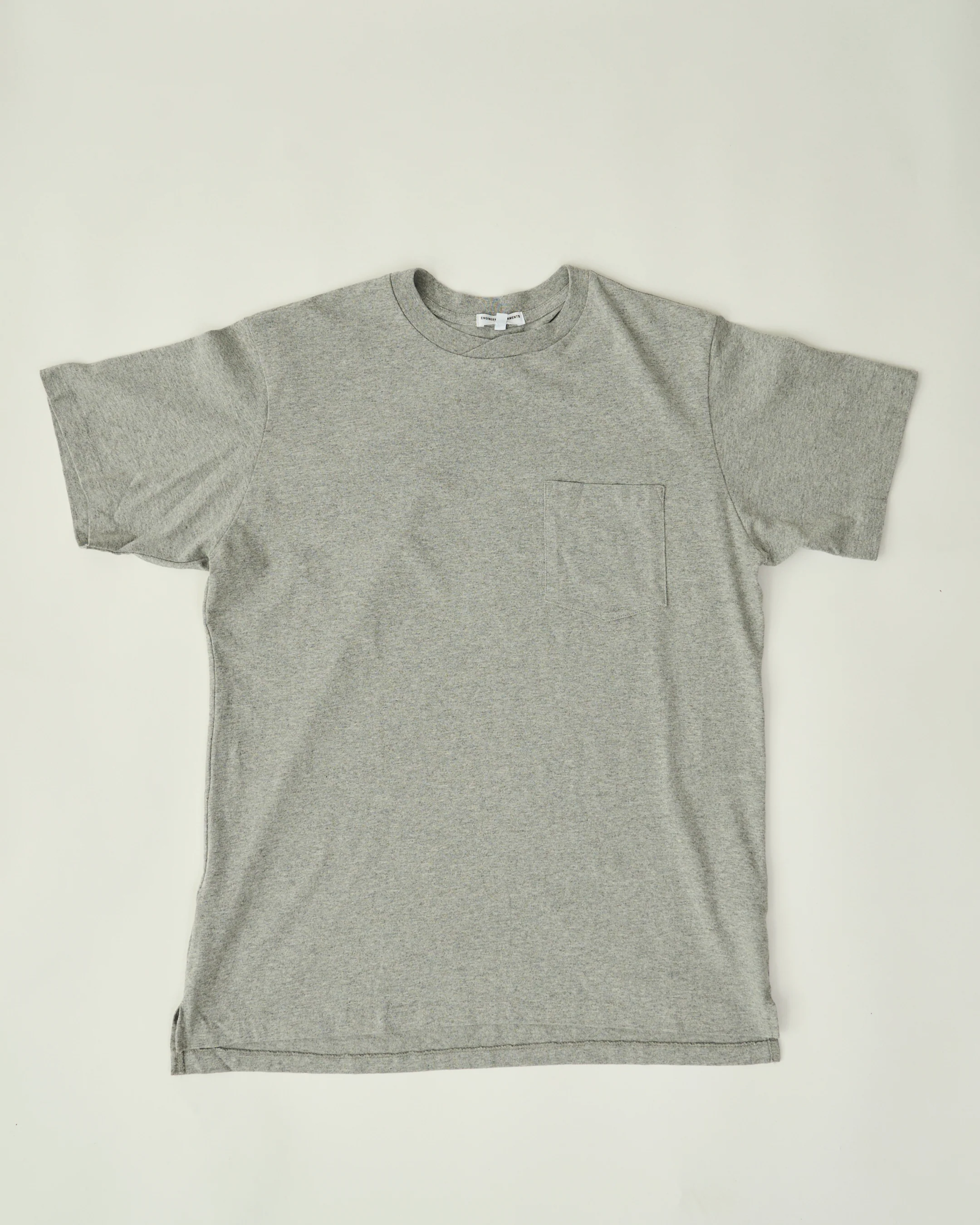 Cross Crew Neck  Pocket Tee - Heather Grey