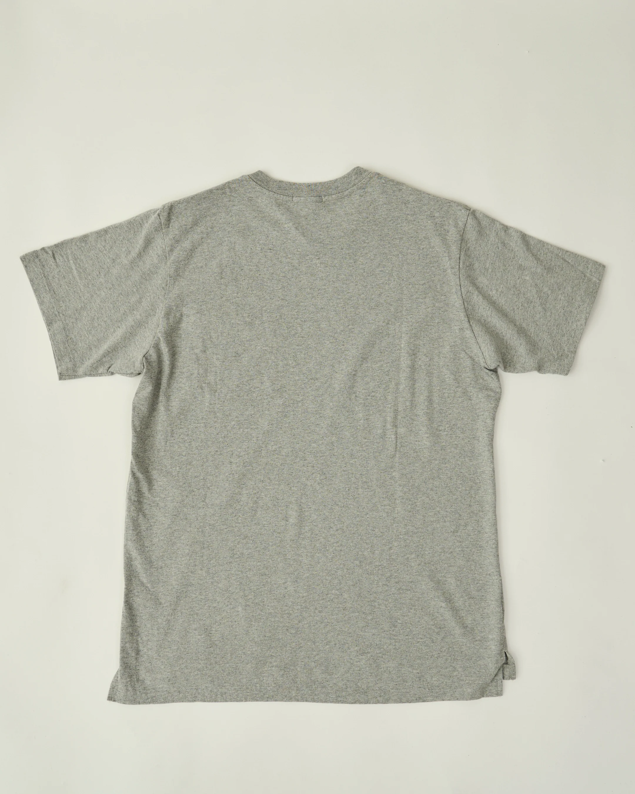 Cross Crew Neck  Pocket Tee - Heather Grey