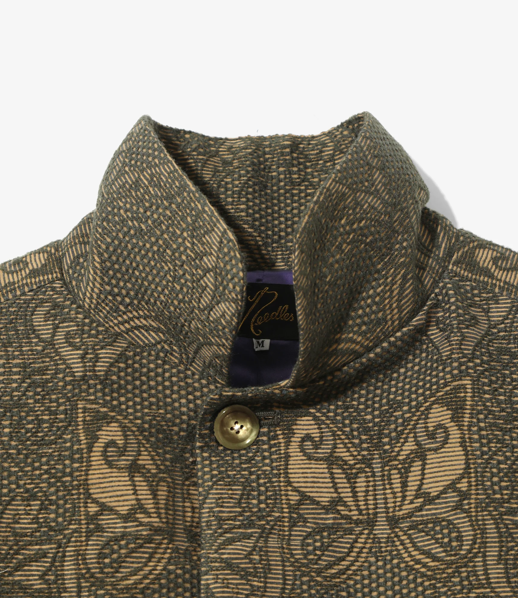 Stand Collar Jacket - Green - Papillon Jacquard