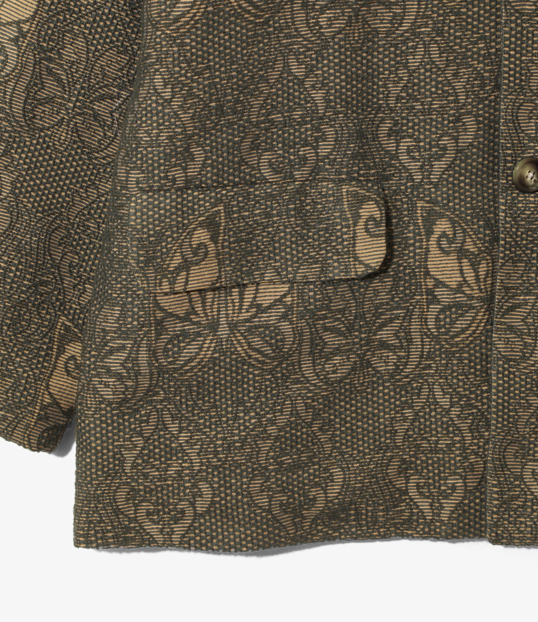Stand Collar Jacket - Green - Papillon Jacquard 3 Stand Collar Jacket - Green - Papillon Jacquard