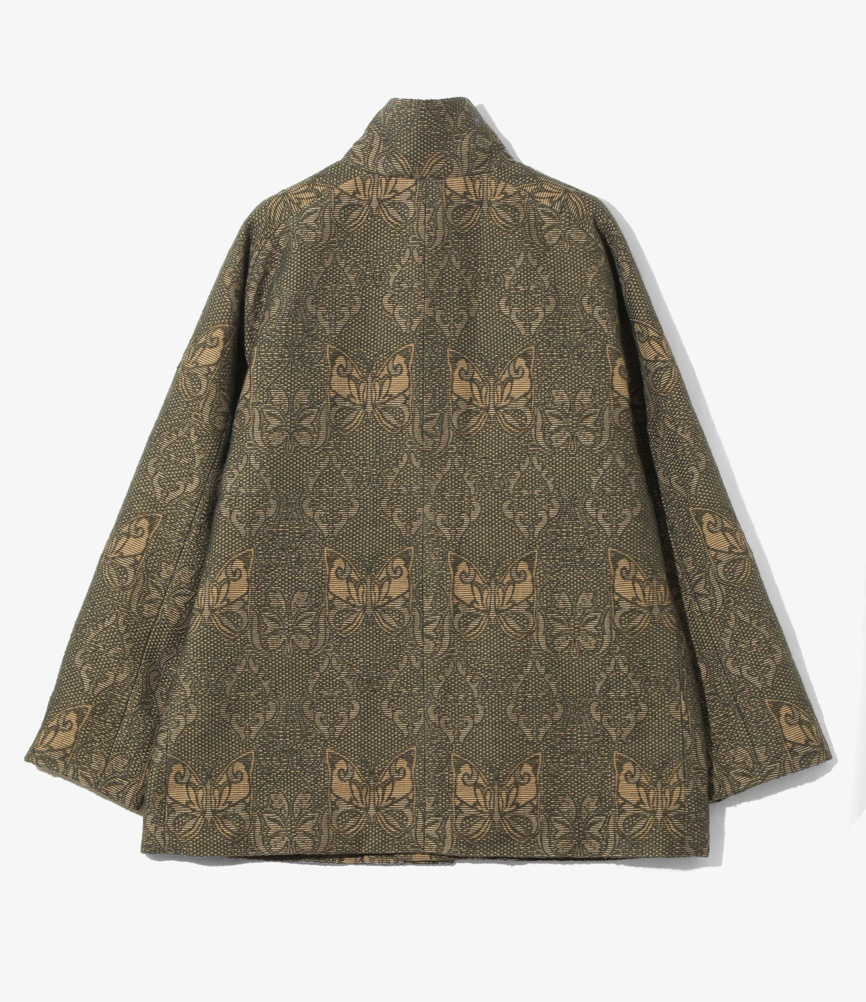 Stand Collar Jacket - Green - Papillon Jacquard 4 Stand Collar Jacket - Green - Papillon Jacquard