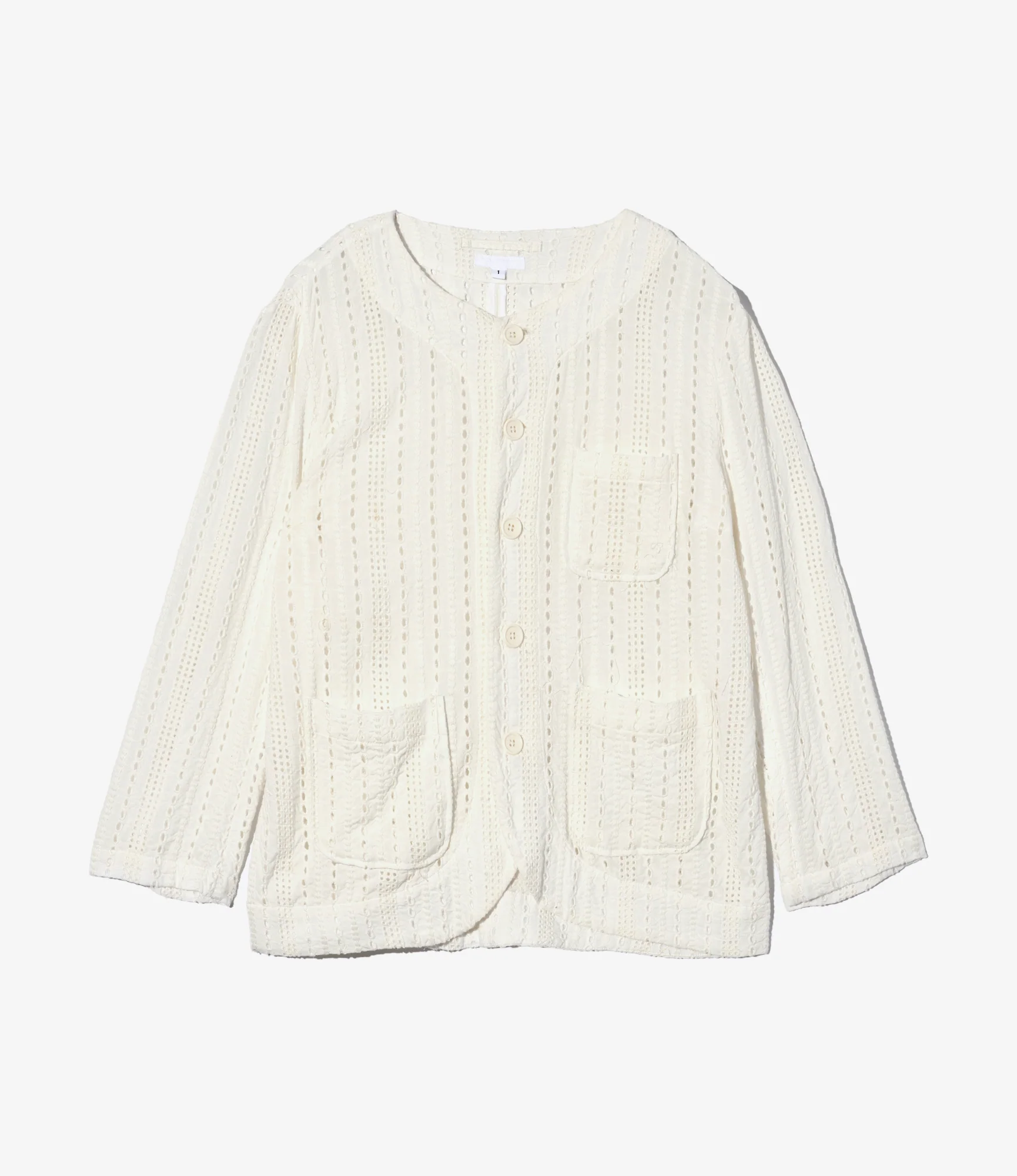 Cutaway Jacket - White Rayon Embroidery Eyelet