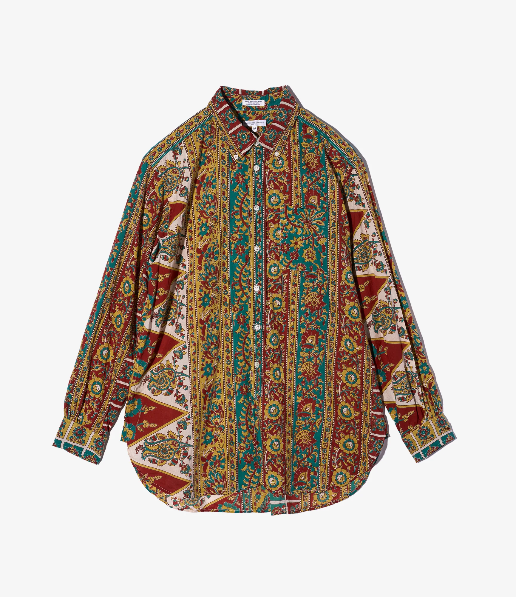 19th Century BD Shirt - Jade/Khaki Floral Stripe