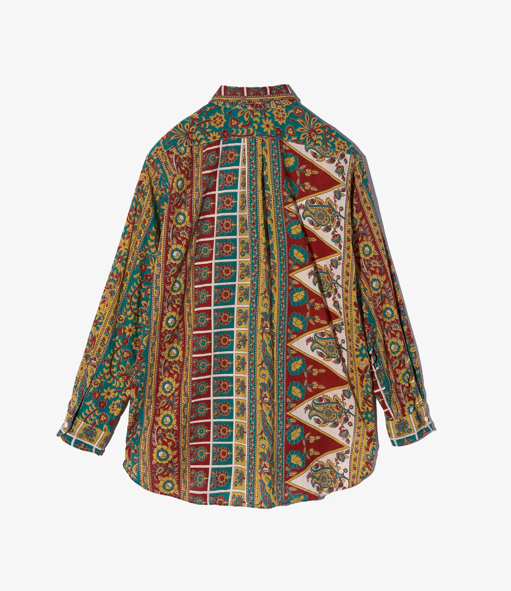 19th Century BD Shirt - Jade/Khaki Floral Stripe