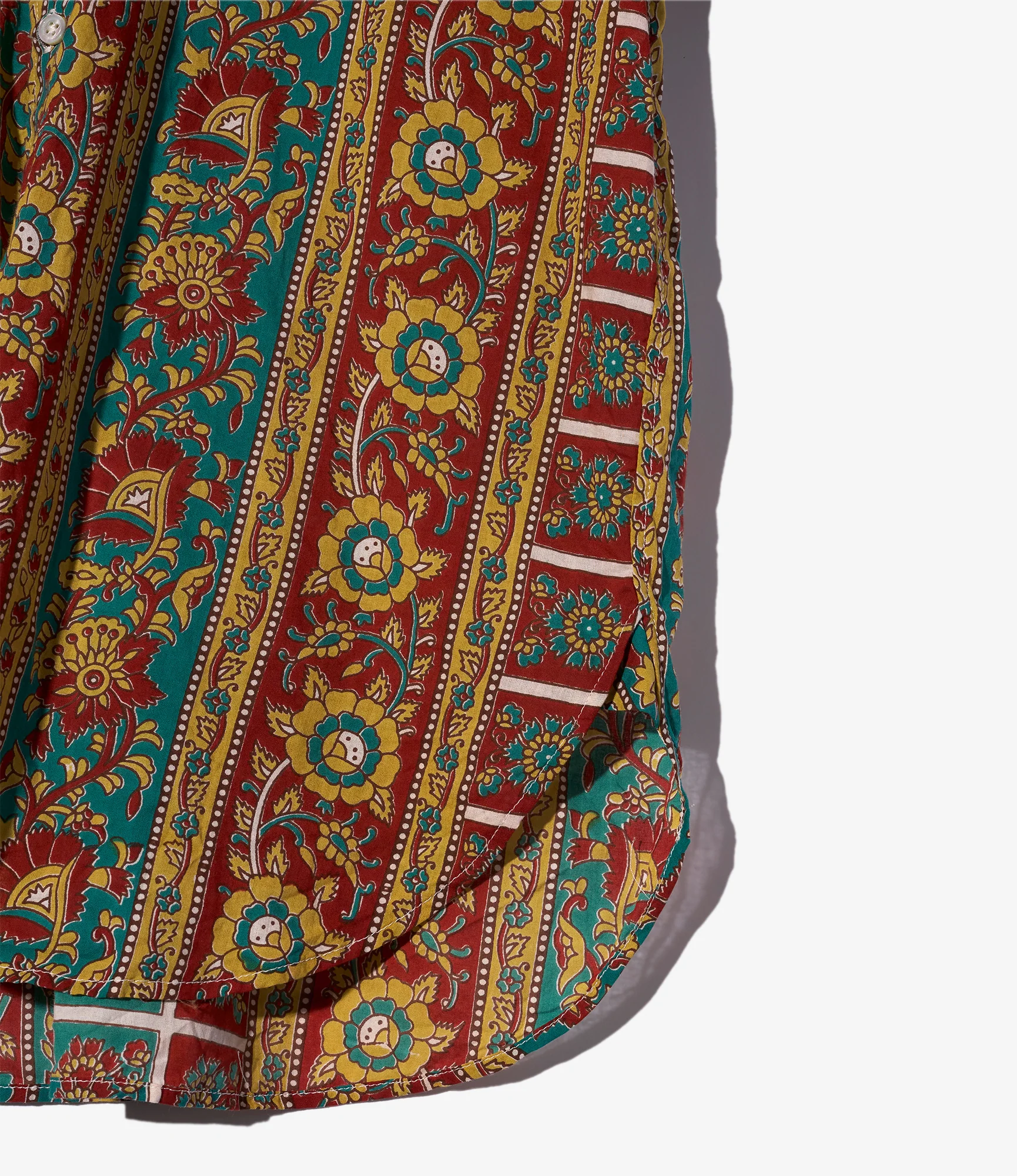 19th Century BD Shirt - Jade/Khaki Floral Stripe