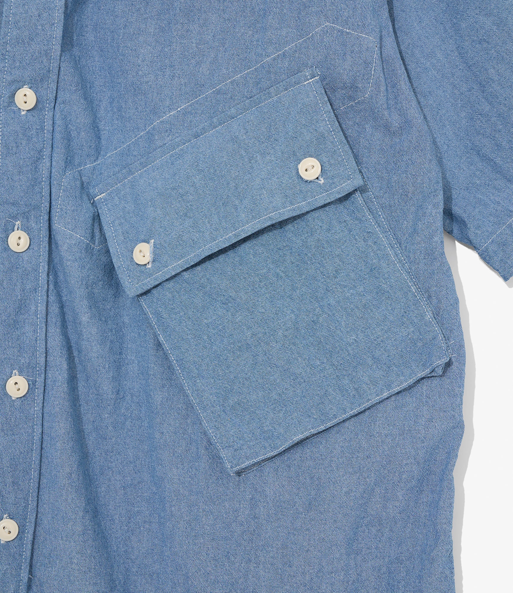 S/S Cargo Shirt for NNY x Blue in Green - Lt. Blue 4.5oz Cotton Chambray 5 S/S Cargo Shirt for NNY x Blue in Green - Lt. Blue 4.5oz Cotton Chambray