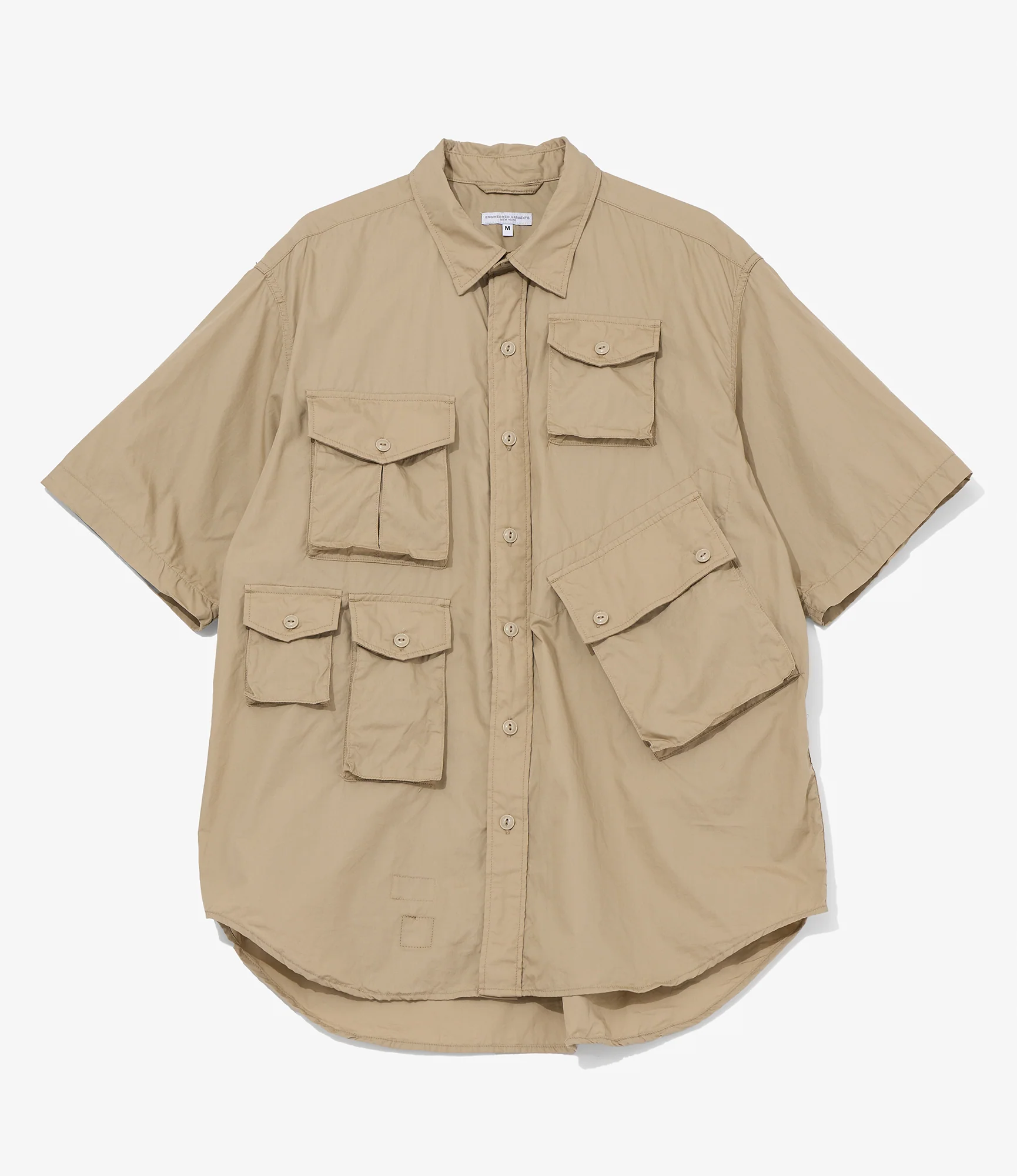 S/S Cargo Shirt for NNY x Blue in Green - Khaki Superfine Poplin