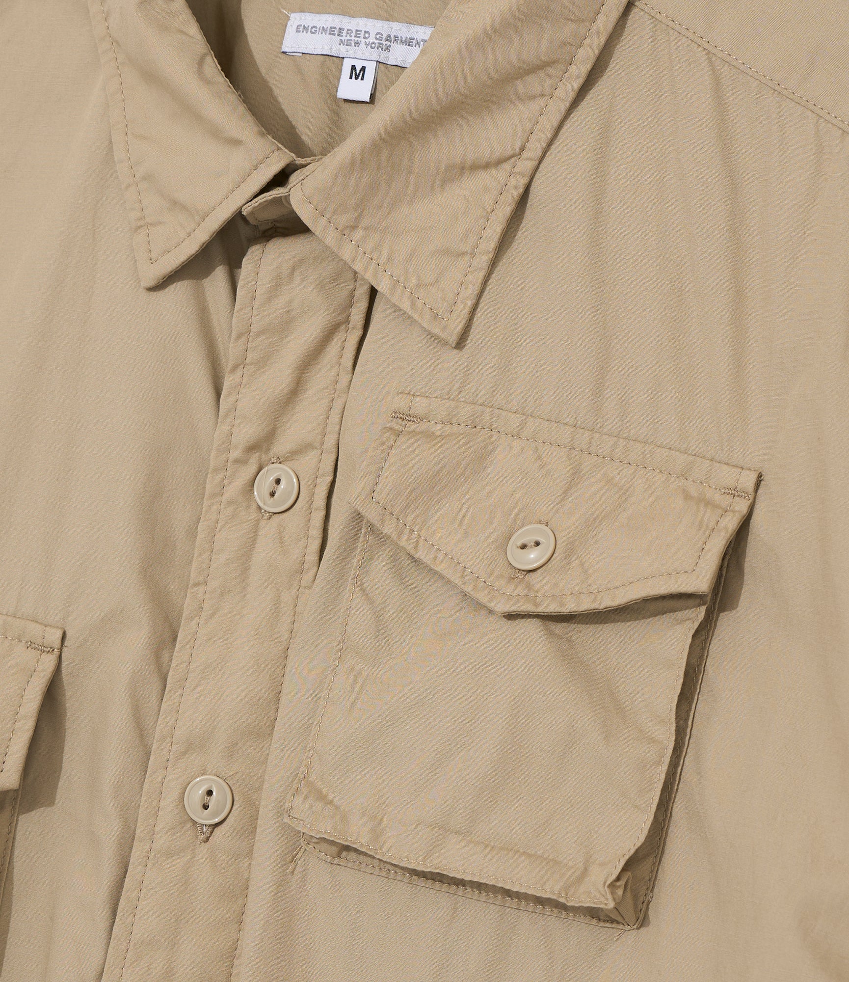 S/S Cargo Shirt for NNY x Blue in Green - Khaki Superfine Poplin 4 S/S Cargo Shirt for NNY x Blue in Green - Khaki Superfine Poplin